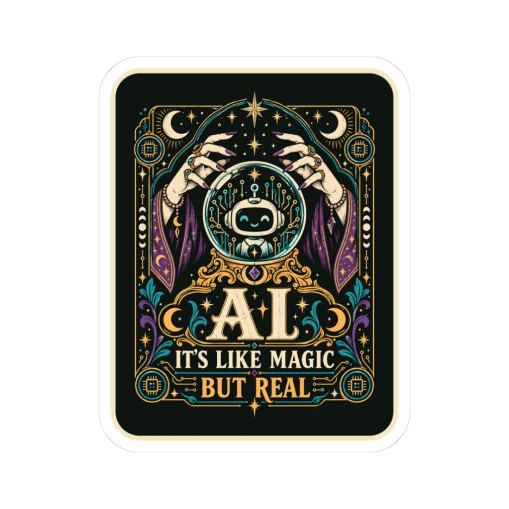 AI Magic Crystal Ball sticker, 3 inch, front view