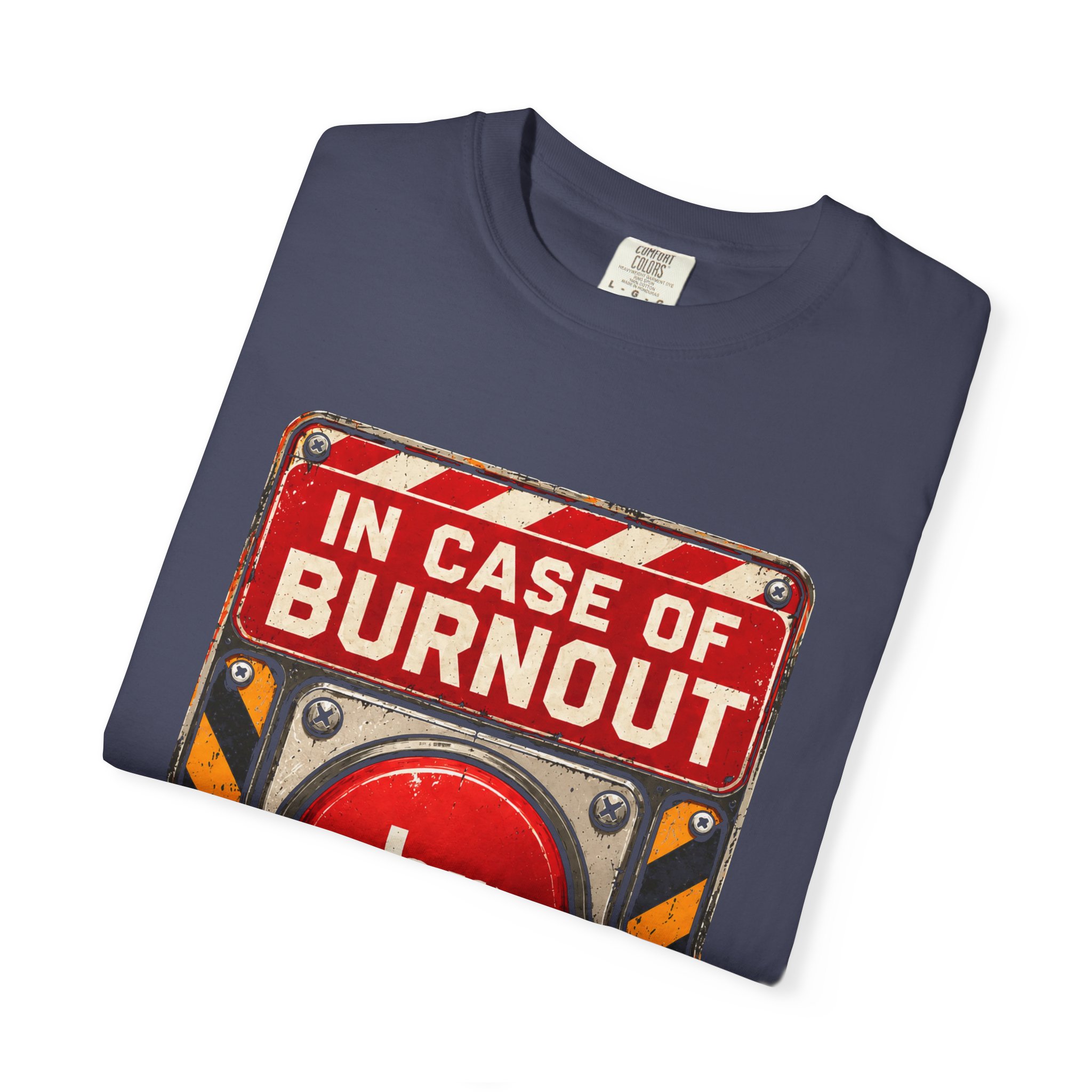 In Case of Burnout T-shirt in Denim, folded
