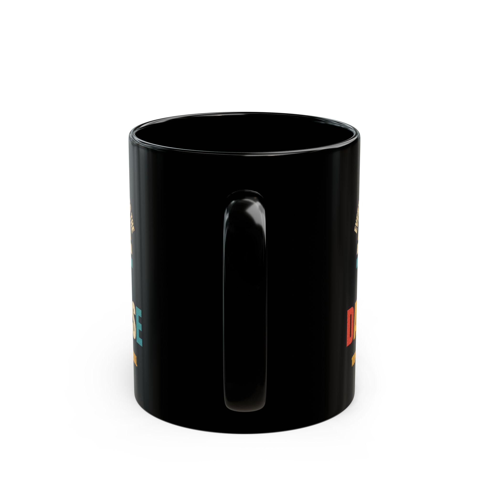 Dad-a-Base black mug, 11 oz, back view
