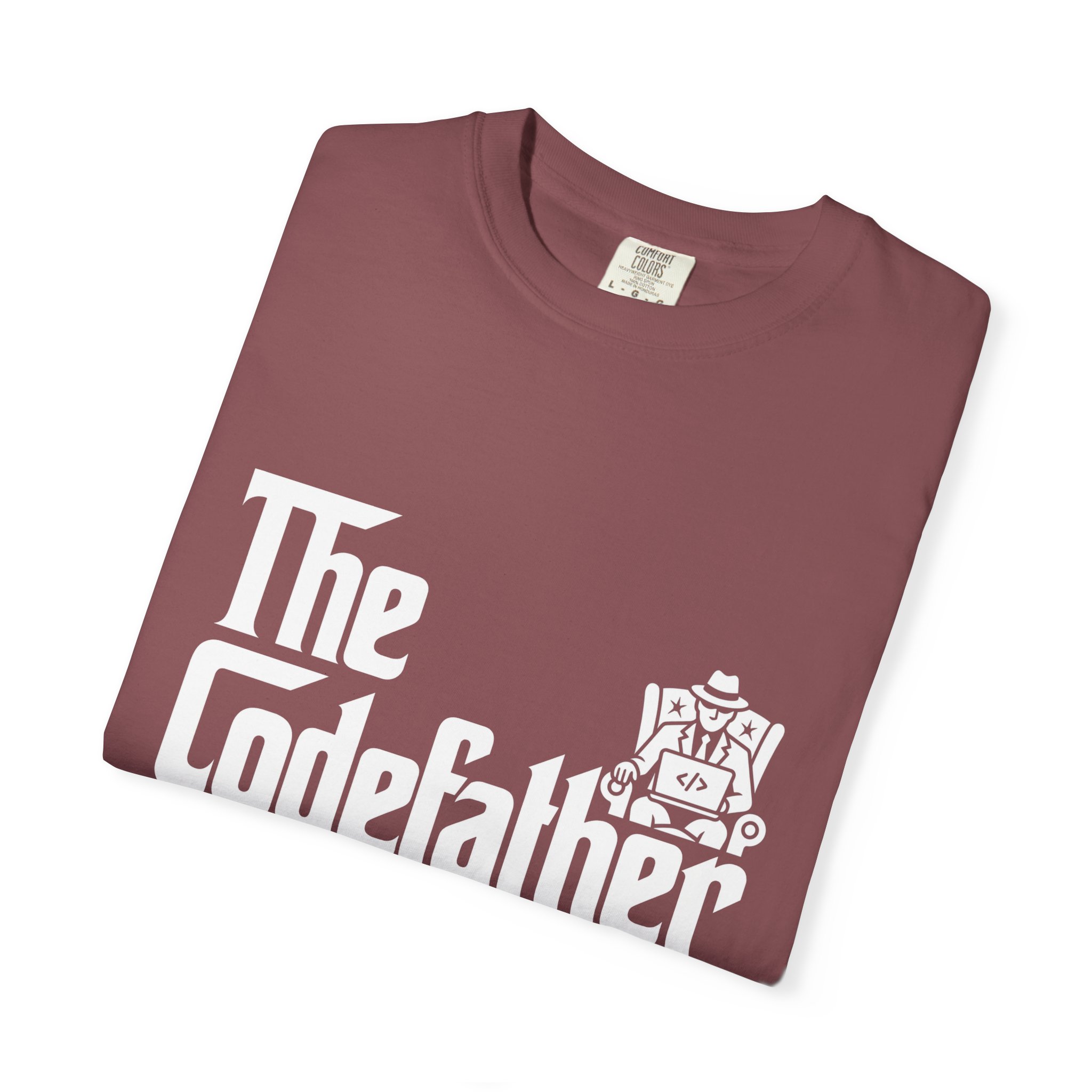 The Codefather T-shirt in Brick, folded