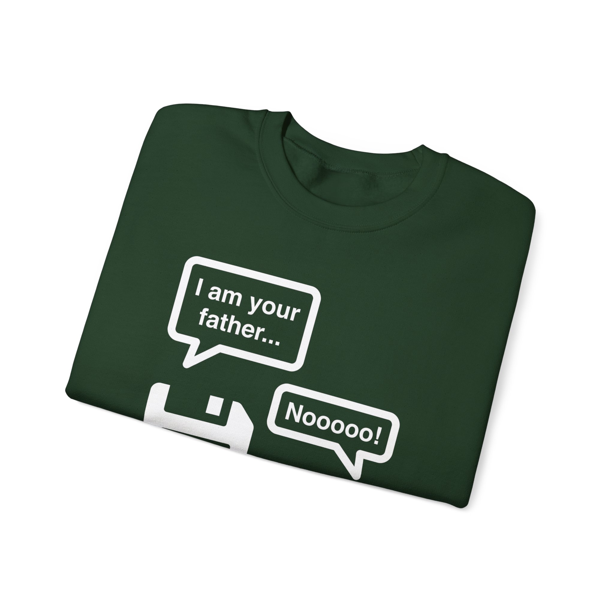 The Data Awakens crewneck sweatshirt in Forest Green, folded