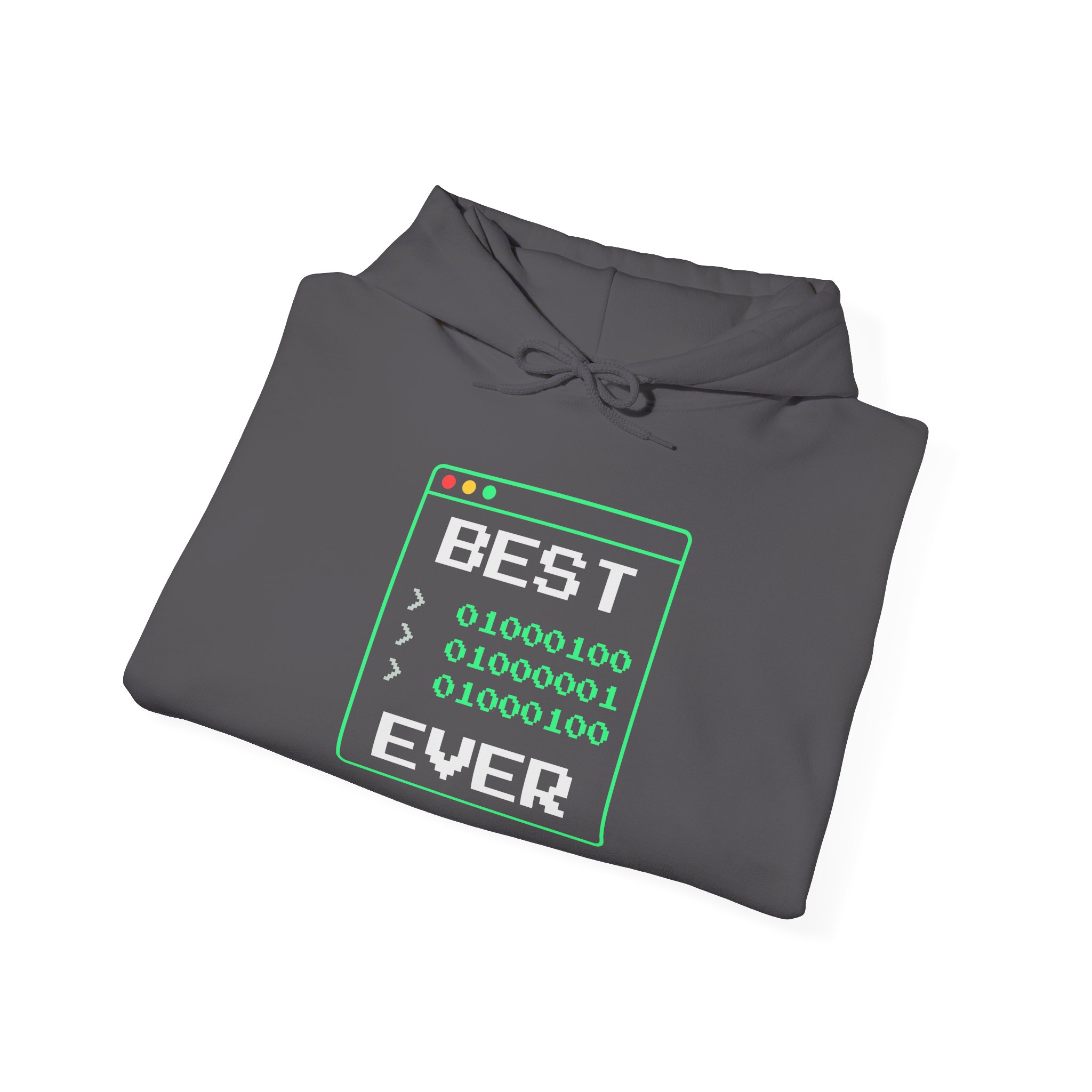 Best Dad Ever hoodie in Charcoal, folded