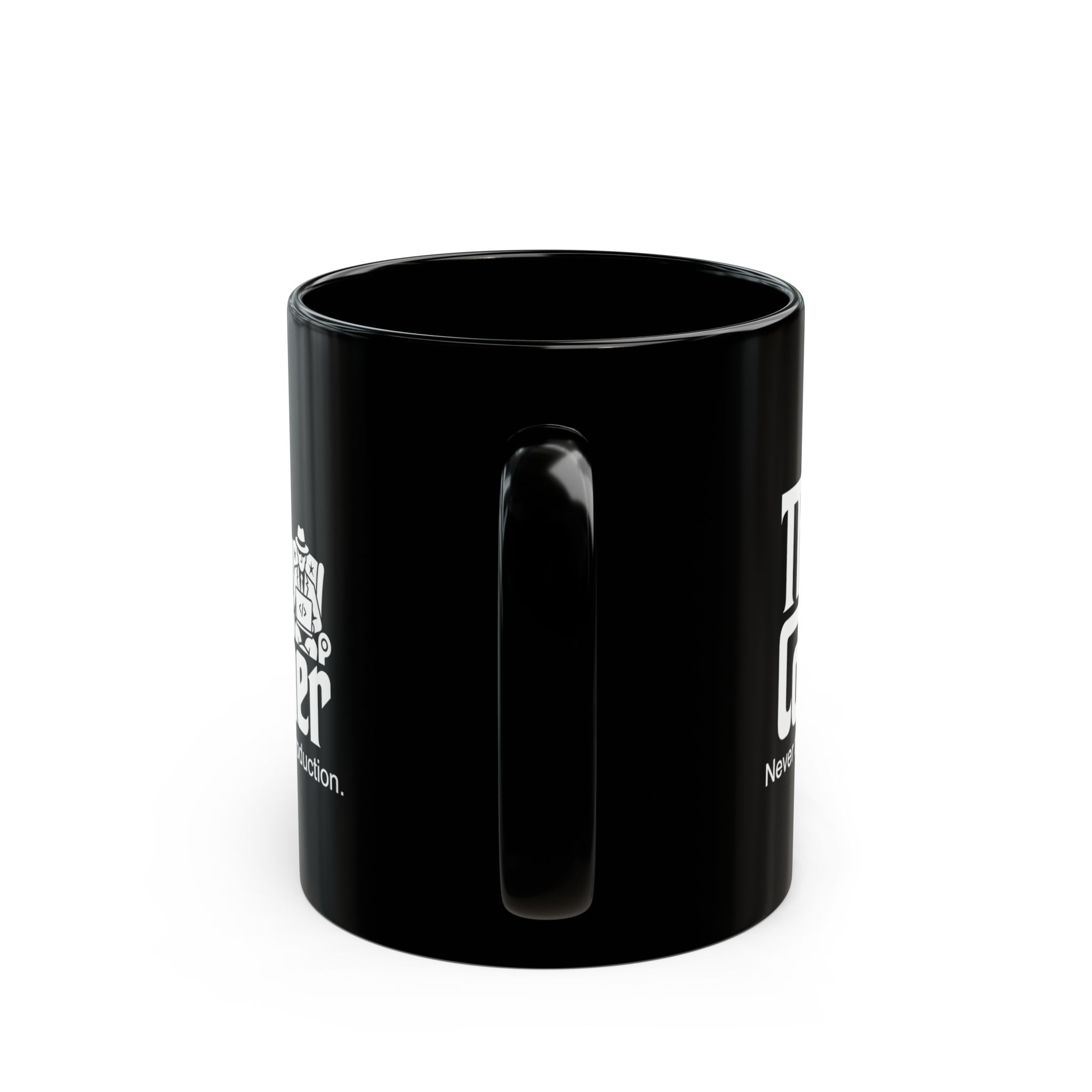 The Codefather black mug, 11 oz, back view