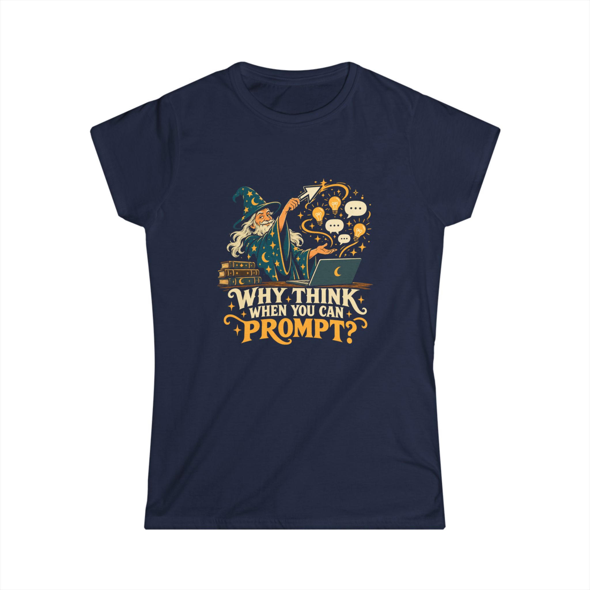 Prompt Wizard women's T-shirt in Navy, front view
