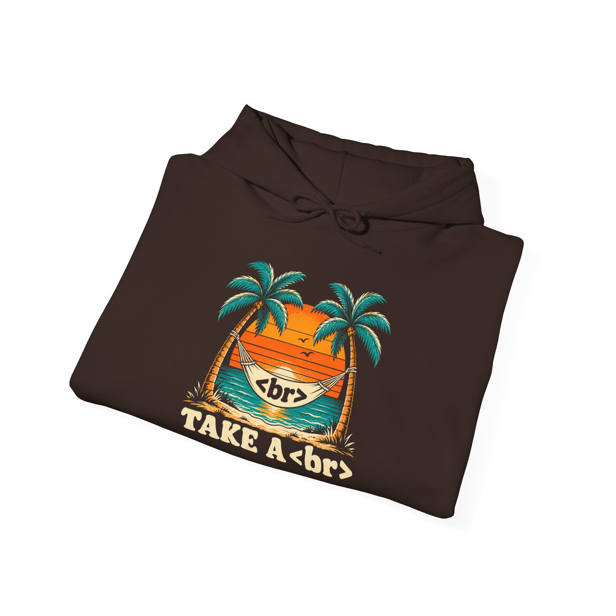 Take a Break Hammock hoodie in Dark Chocolate, folded