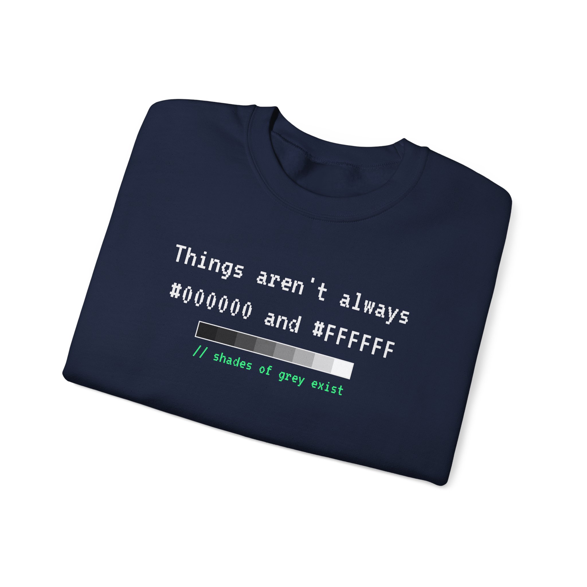 Shades of Grey Exist crewneck sweatshirt in Navy, folded