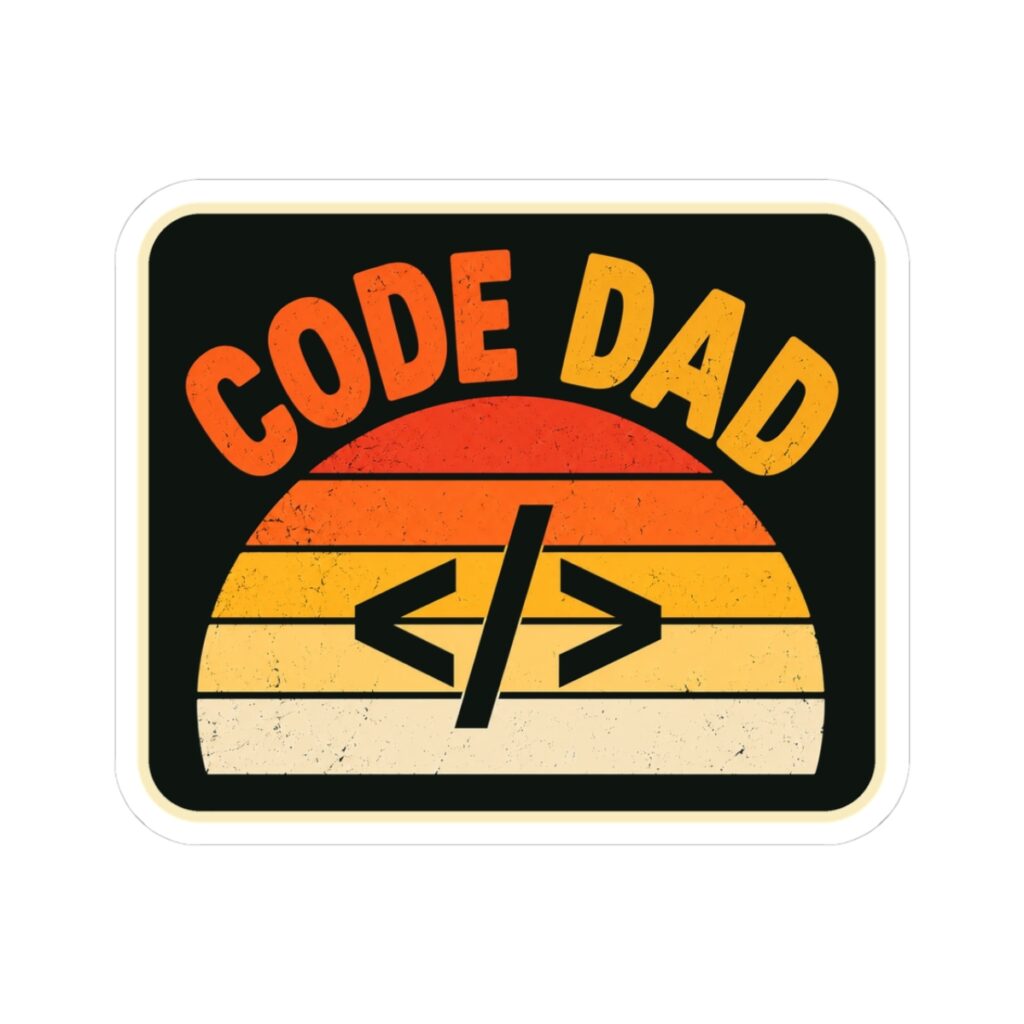 Code Dad sticker, 3 inch, front view