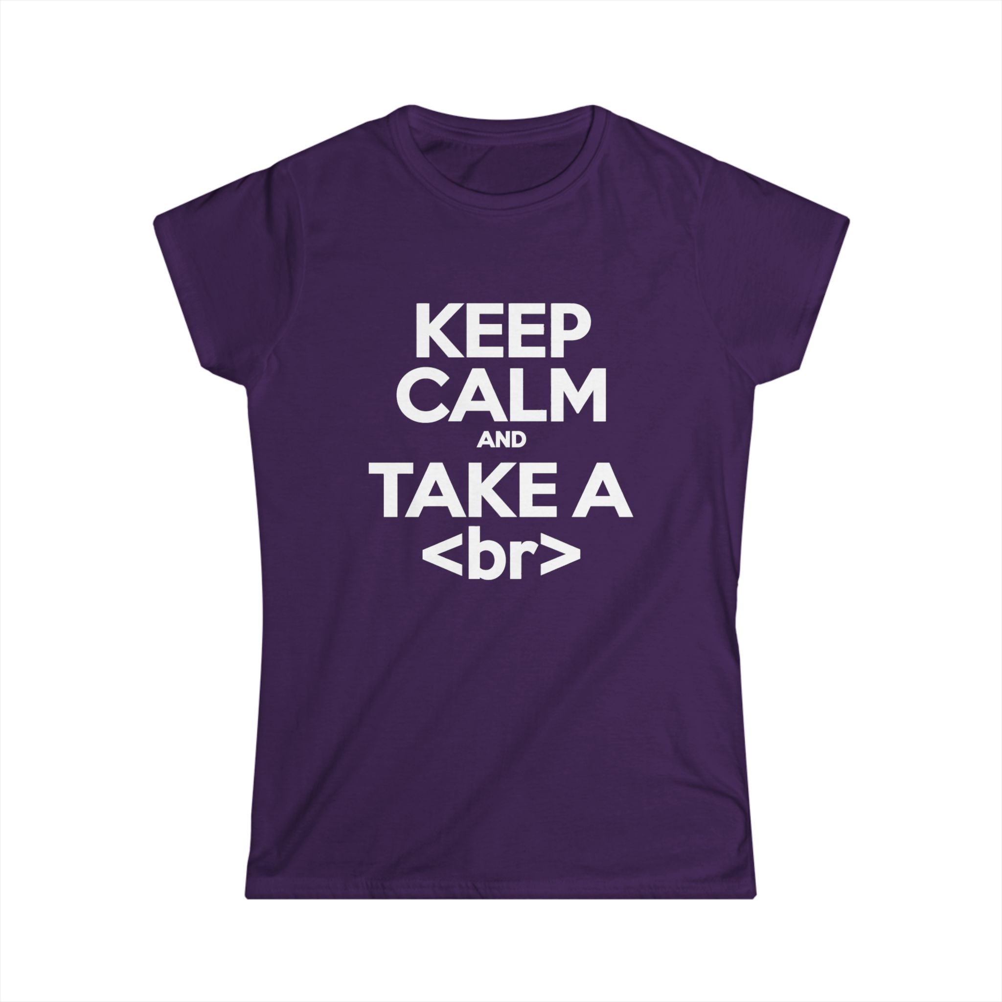 Keep Calm and Take a Break women's T-shirt in Purple, front view