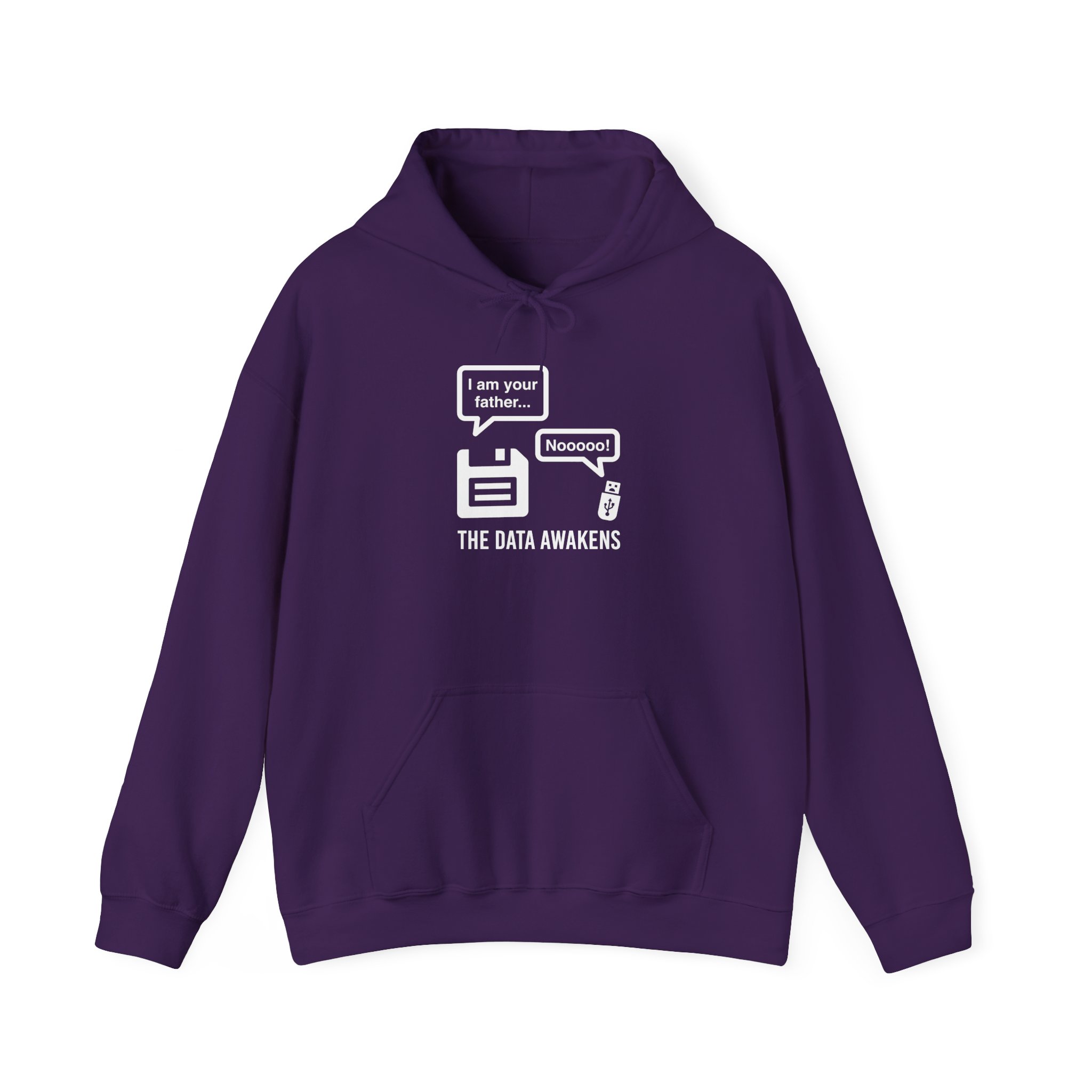 The Data Awakens hoodie in Purple, front view