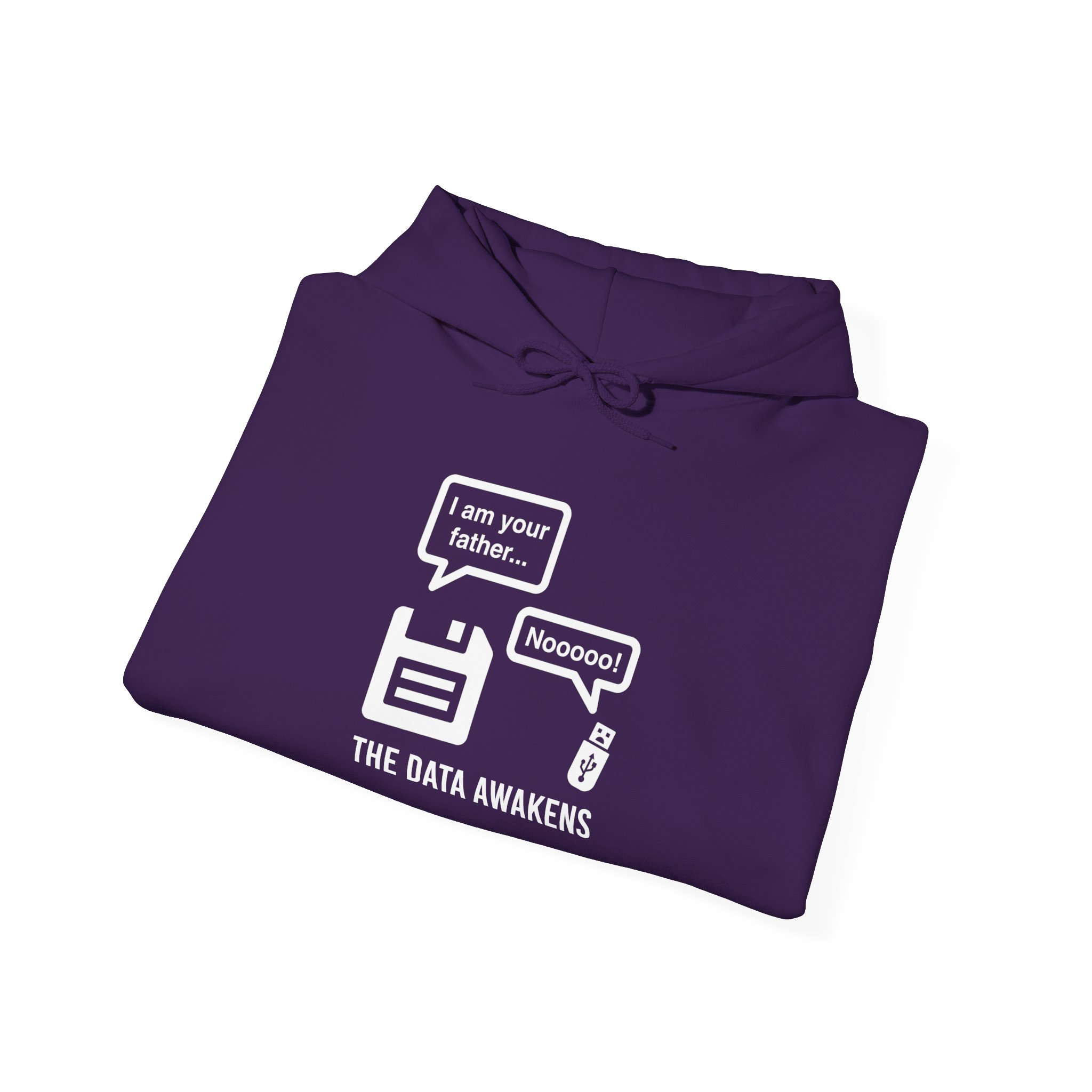 The Data Awakens hoodie in Purple, folded