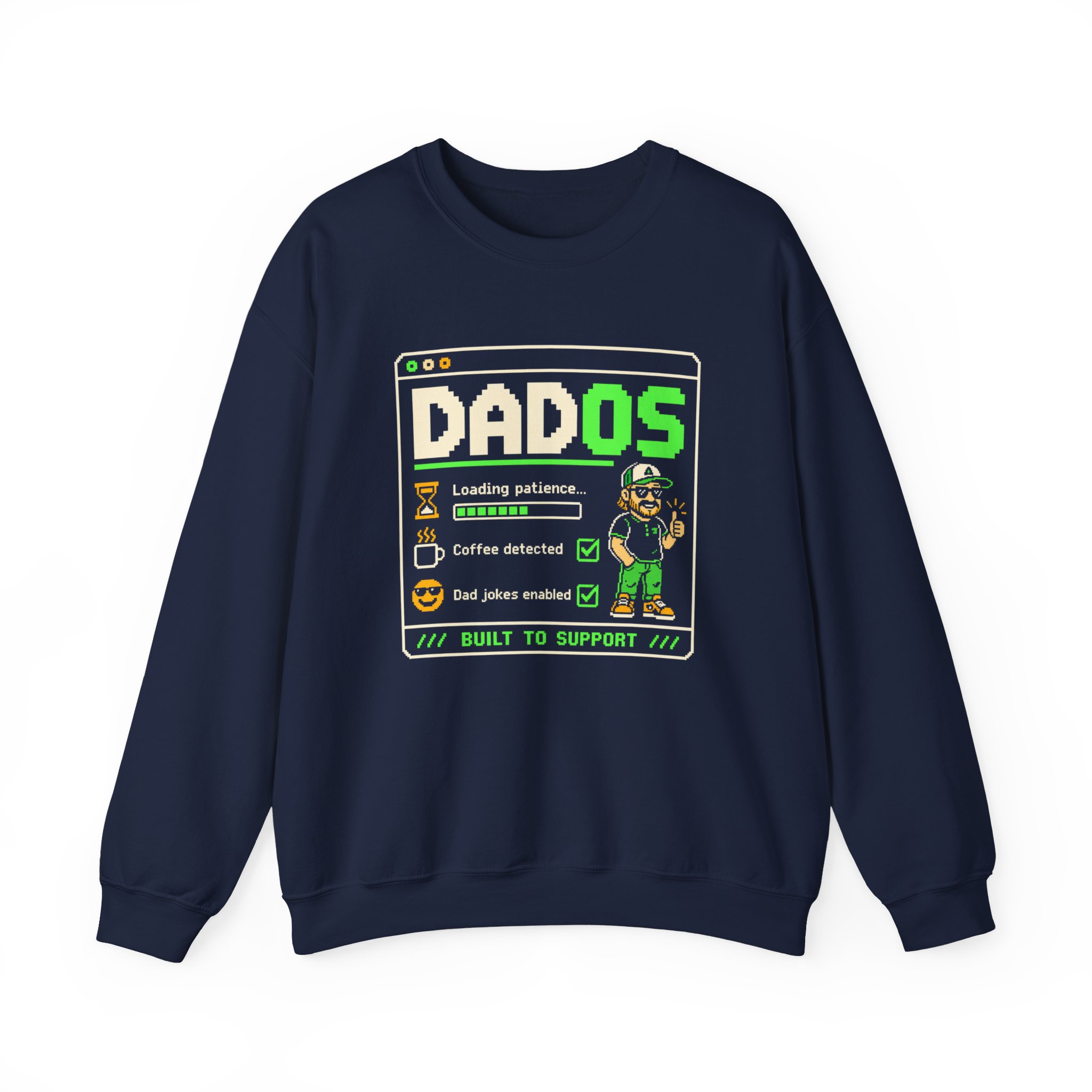 DadOS crewneck sweatshirt in Navy, front view