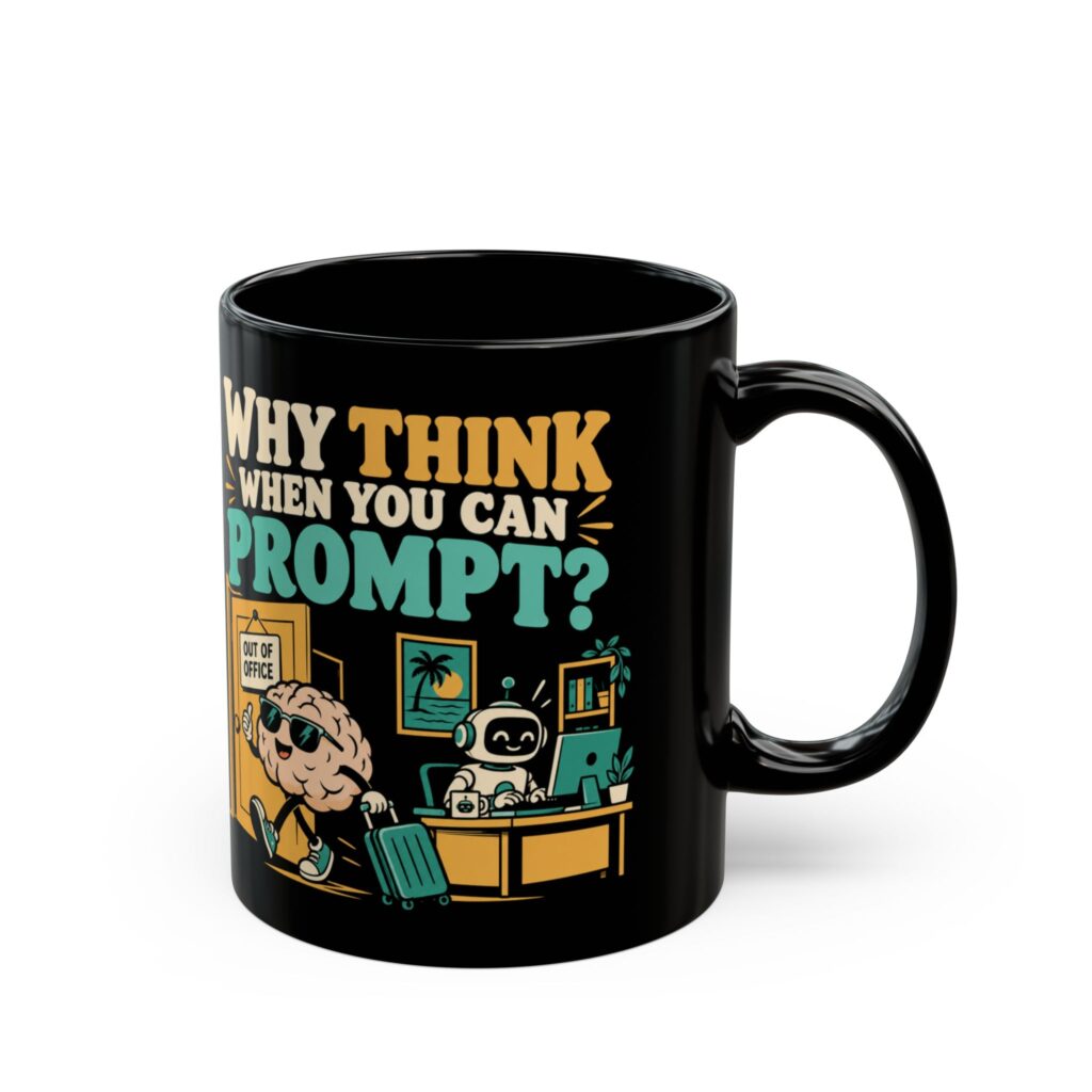 Prompt Out of Office black mug, 11 oz, right side