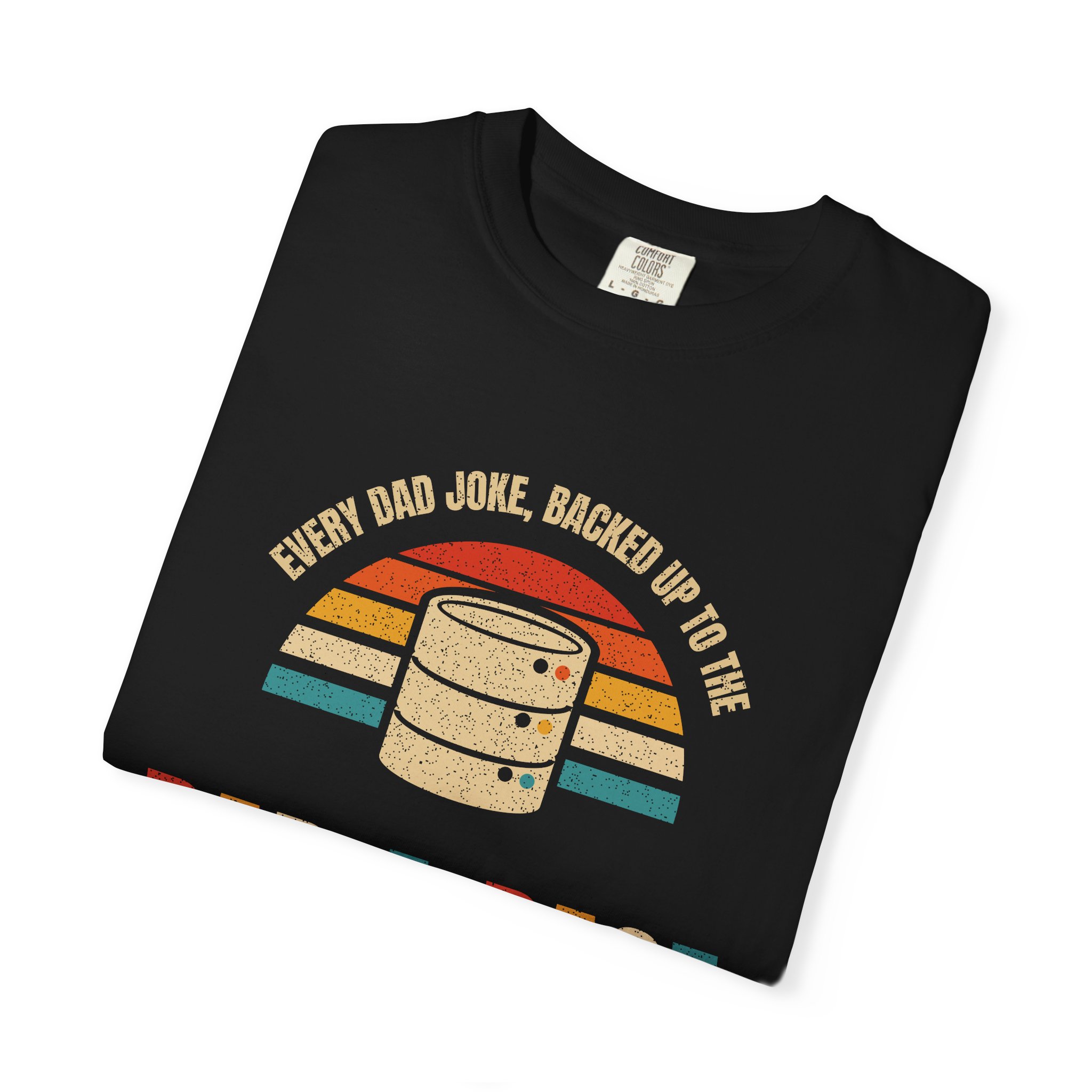 Dad-a-Base T-shirt in Black, folded