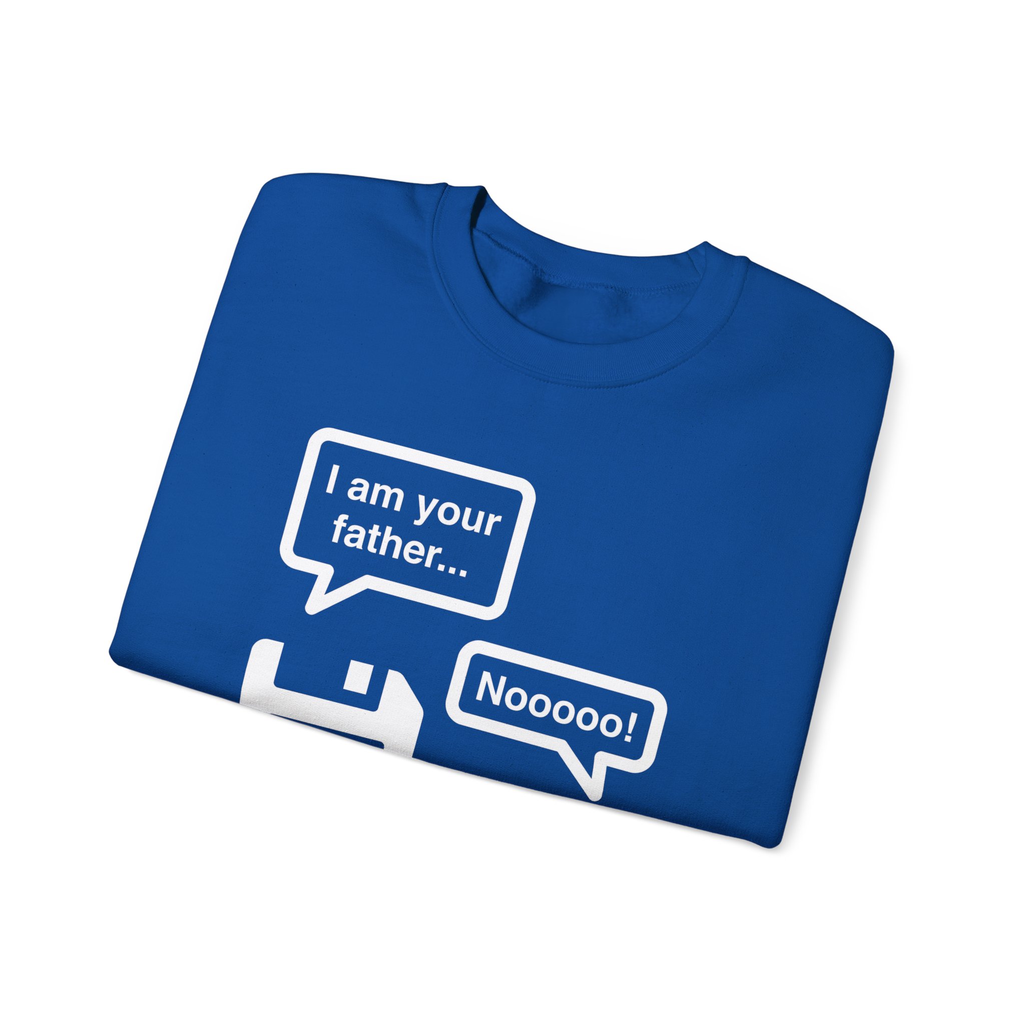 The Data Awakens crewneck sweatshirt in Royal, folded