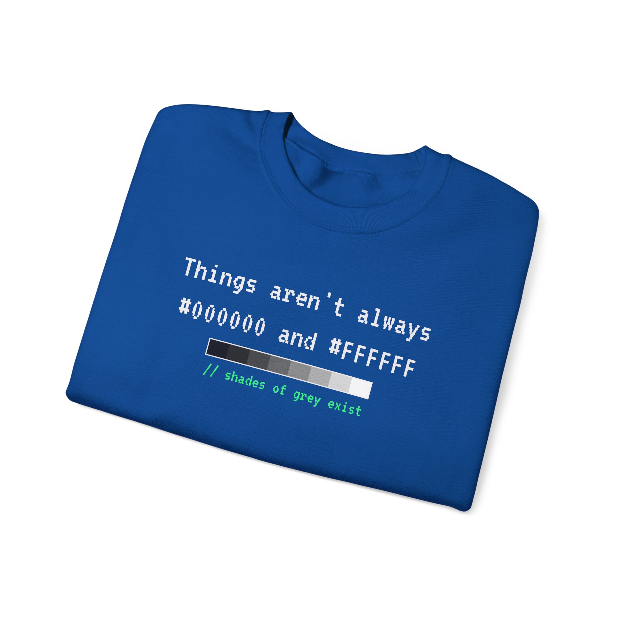 Shades of Grey Exist crewneck sweatshirt in Royal, folded