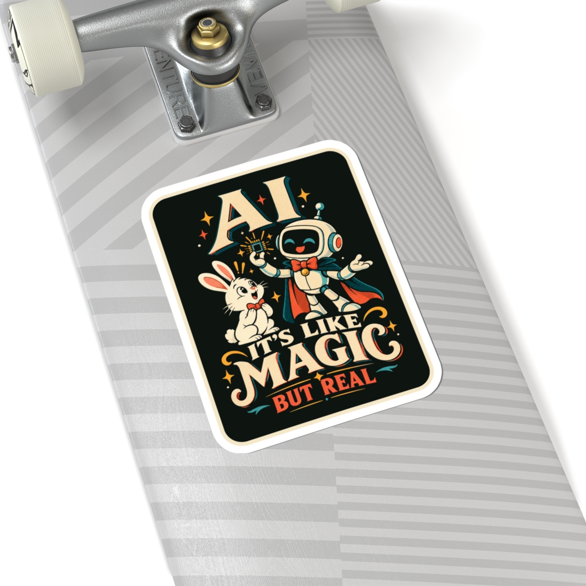 AI Magic Bunny sticker, 6 inch, on a laptop