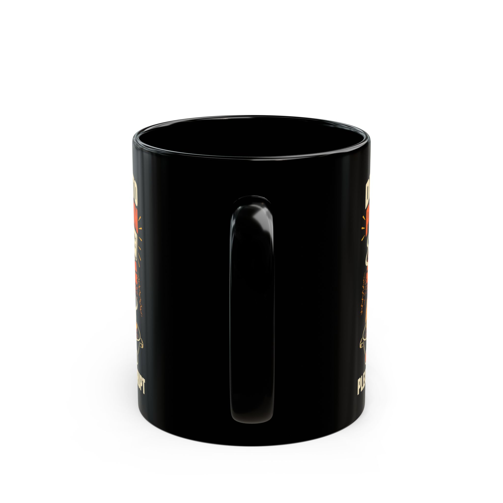 Deploying to Production black mug, 11 oz, back view