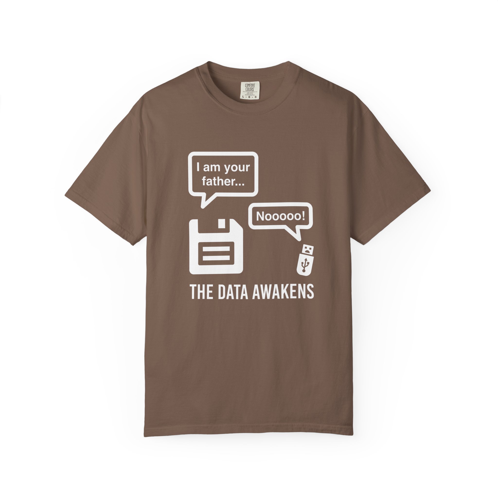 The Data Awakens T-shirt in Espresso, front view