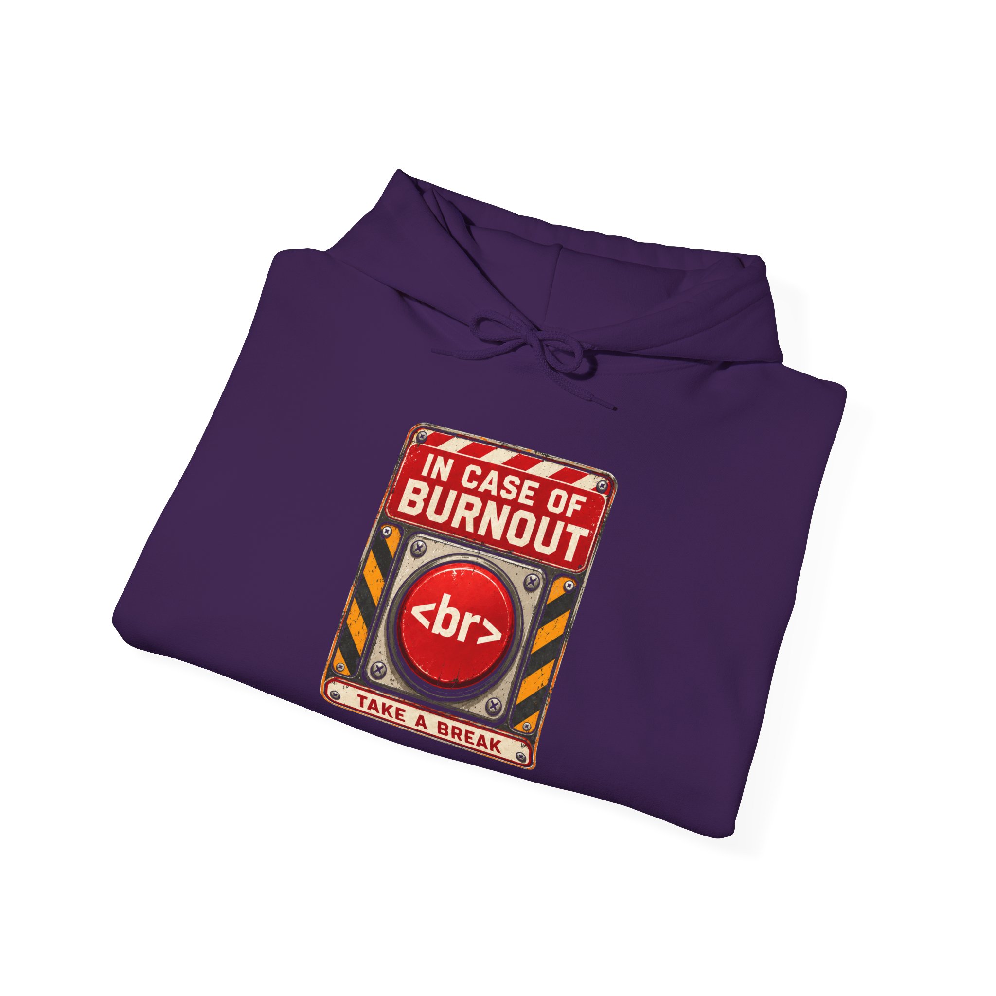 In Case of Burnout hoodie in Purple, folded