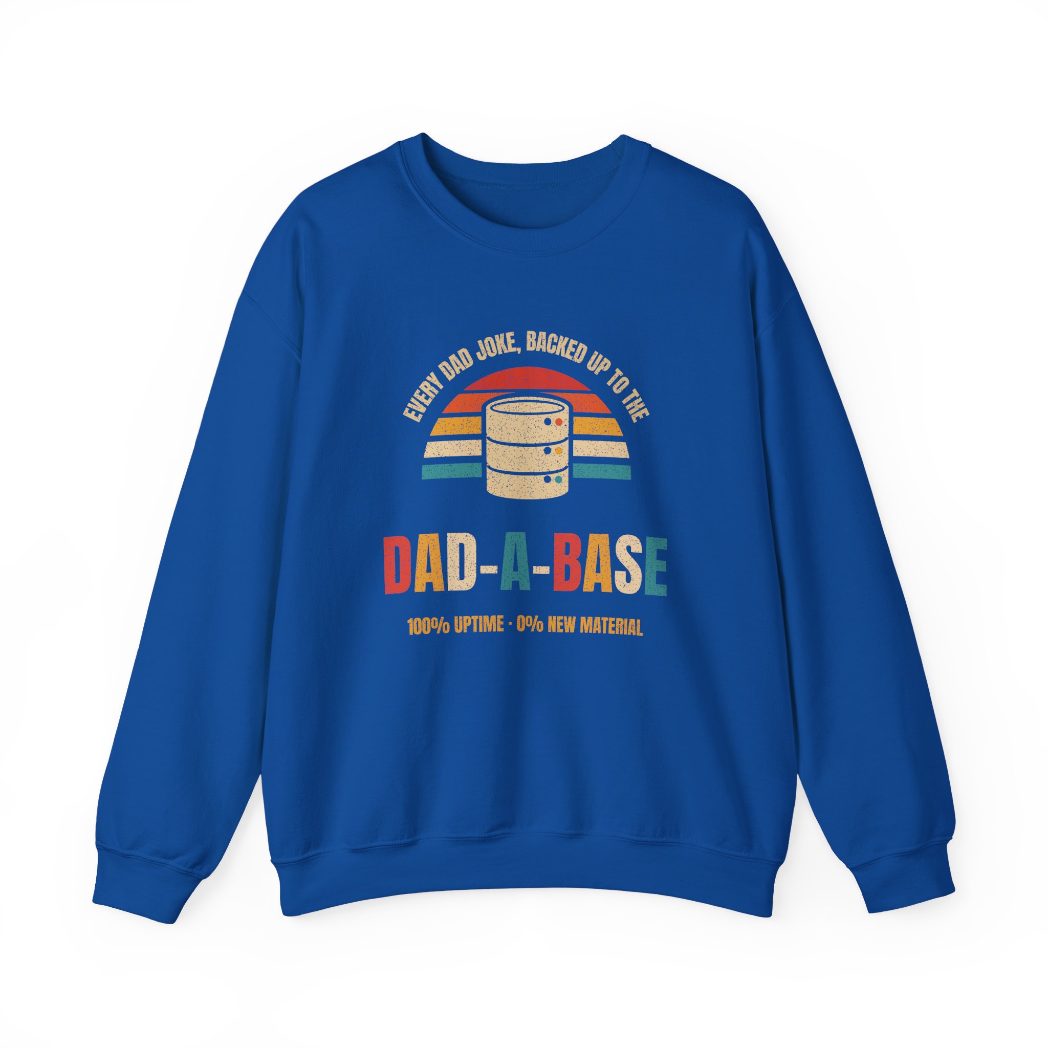 Dad-a-Base crewneck sweatshirt in Royal, front view