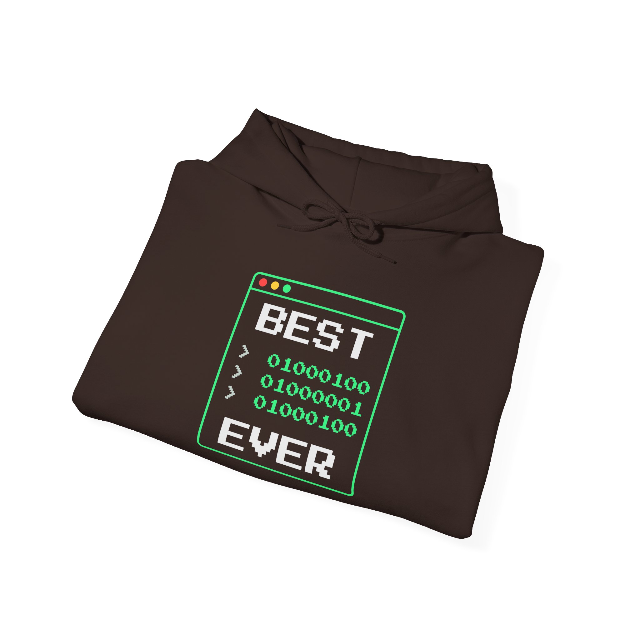 Best Dad Ever hoodie in Dark Chocolate, folded