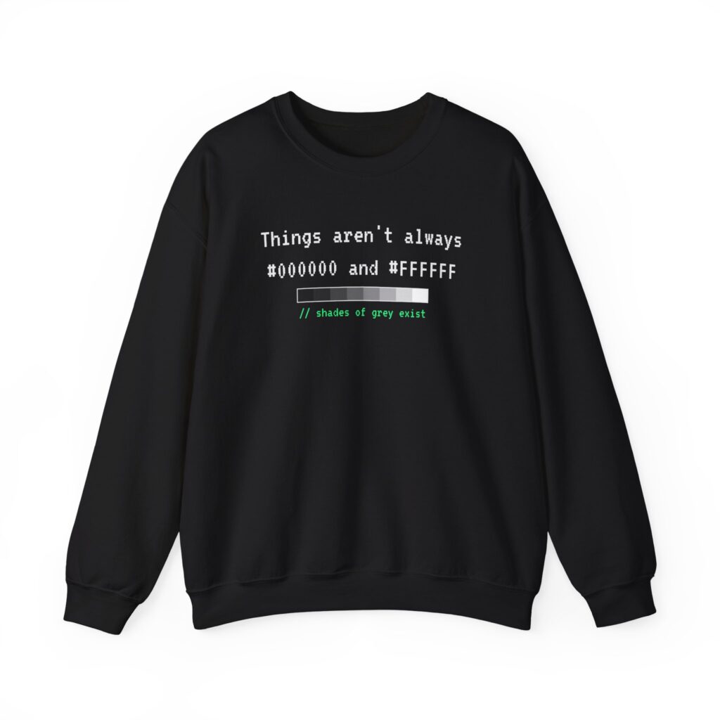 Shades of Grey Exist crewneck sweatshirt in Black, front view