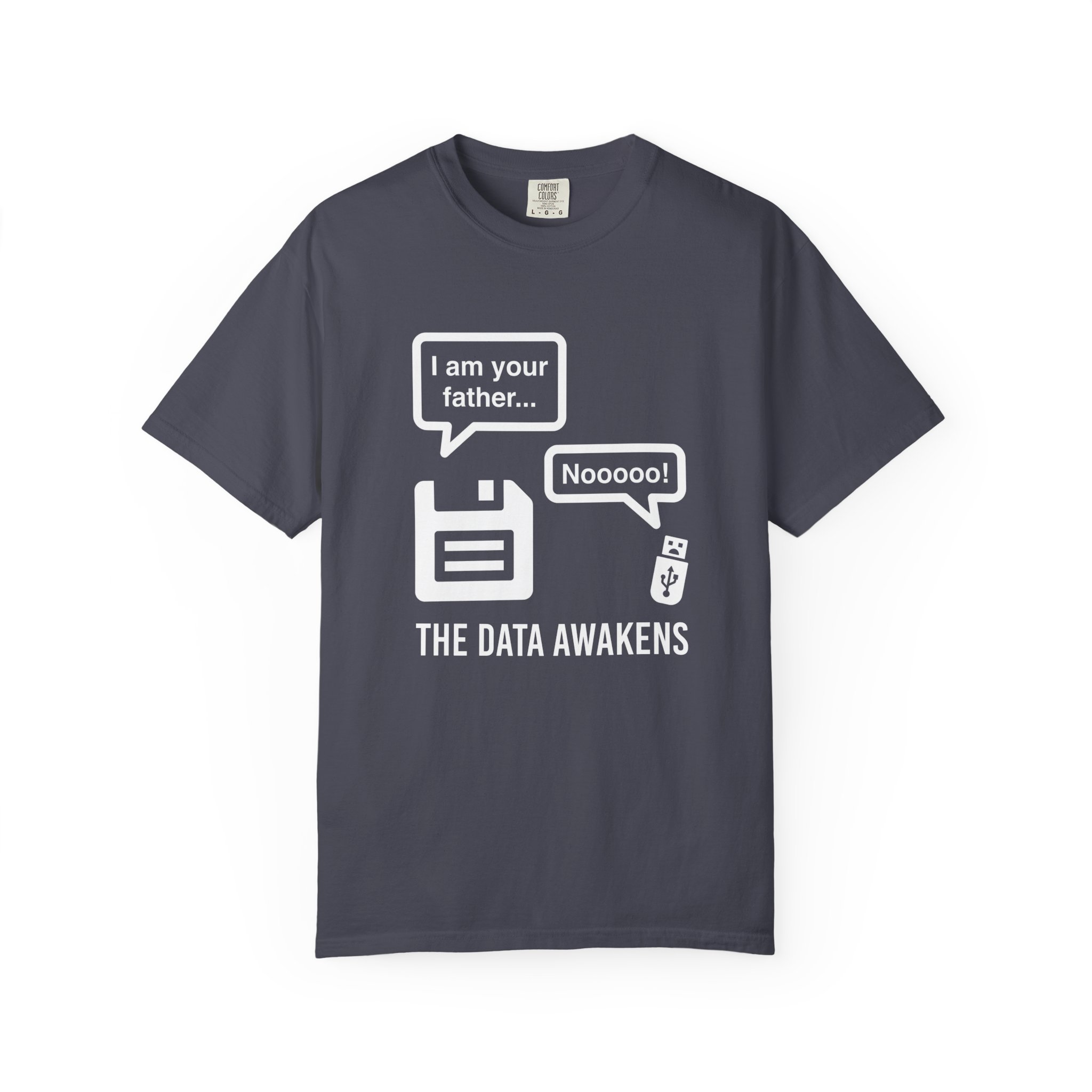 The Data Awakens T-shirt in Navy, front view