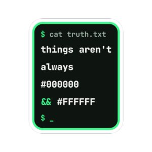 cat truth.txt sticker, 3 inch, front view