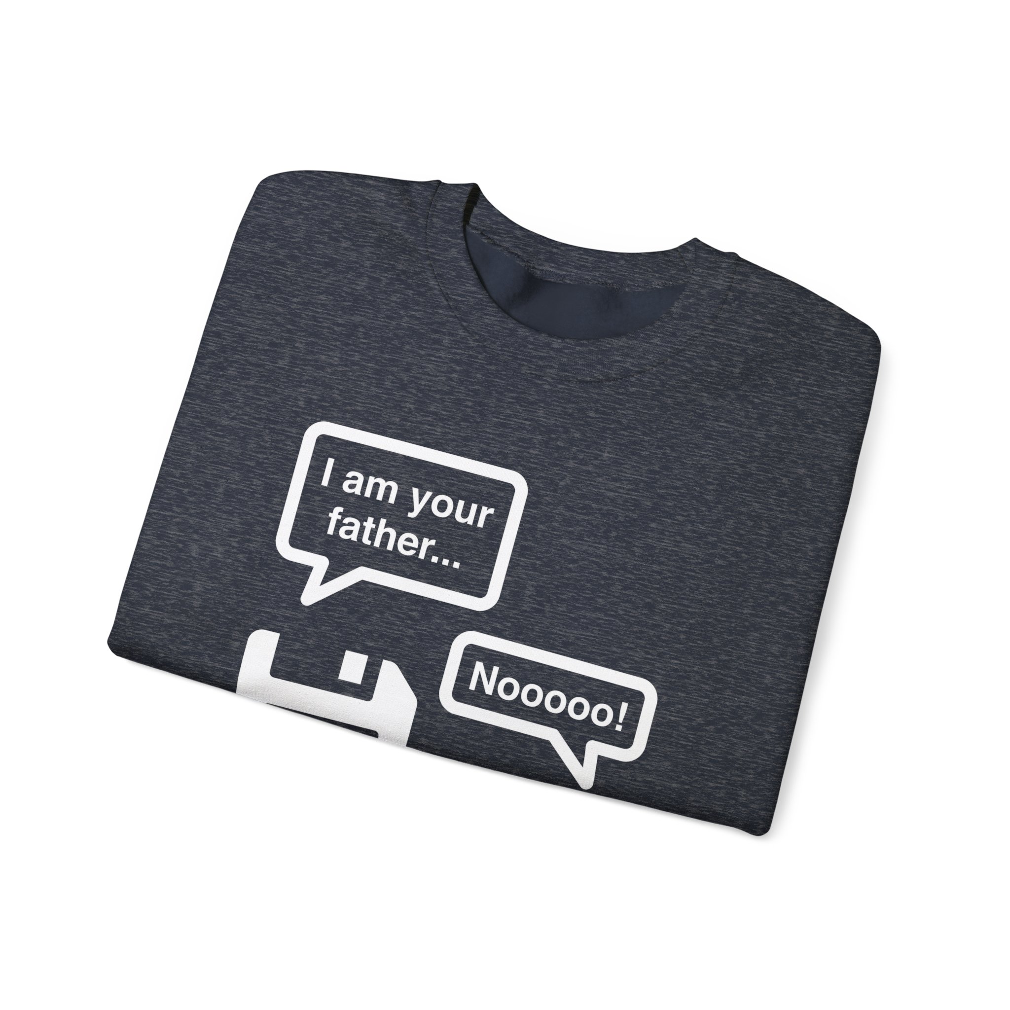 The Data Awakens crewneck sweatshirt in Heather Sport Dark Navy, folded