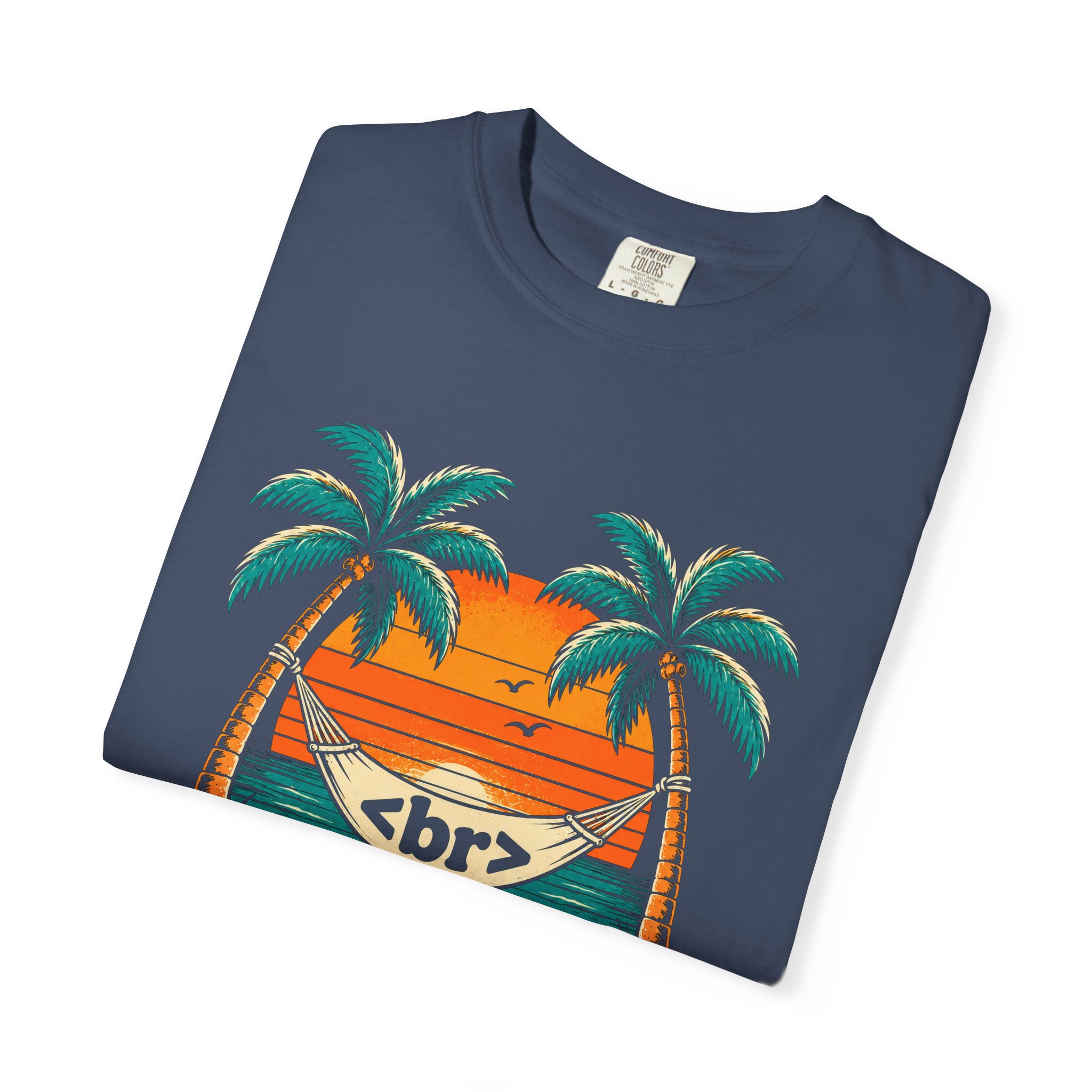 Take a Break Hammock T-shirt in Midnight, folded