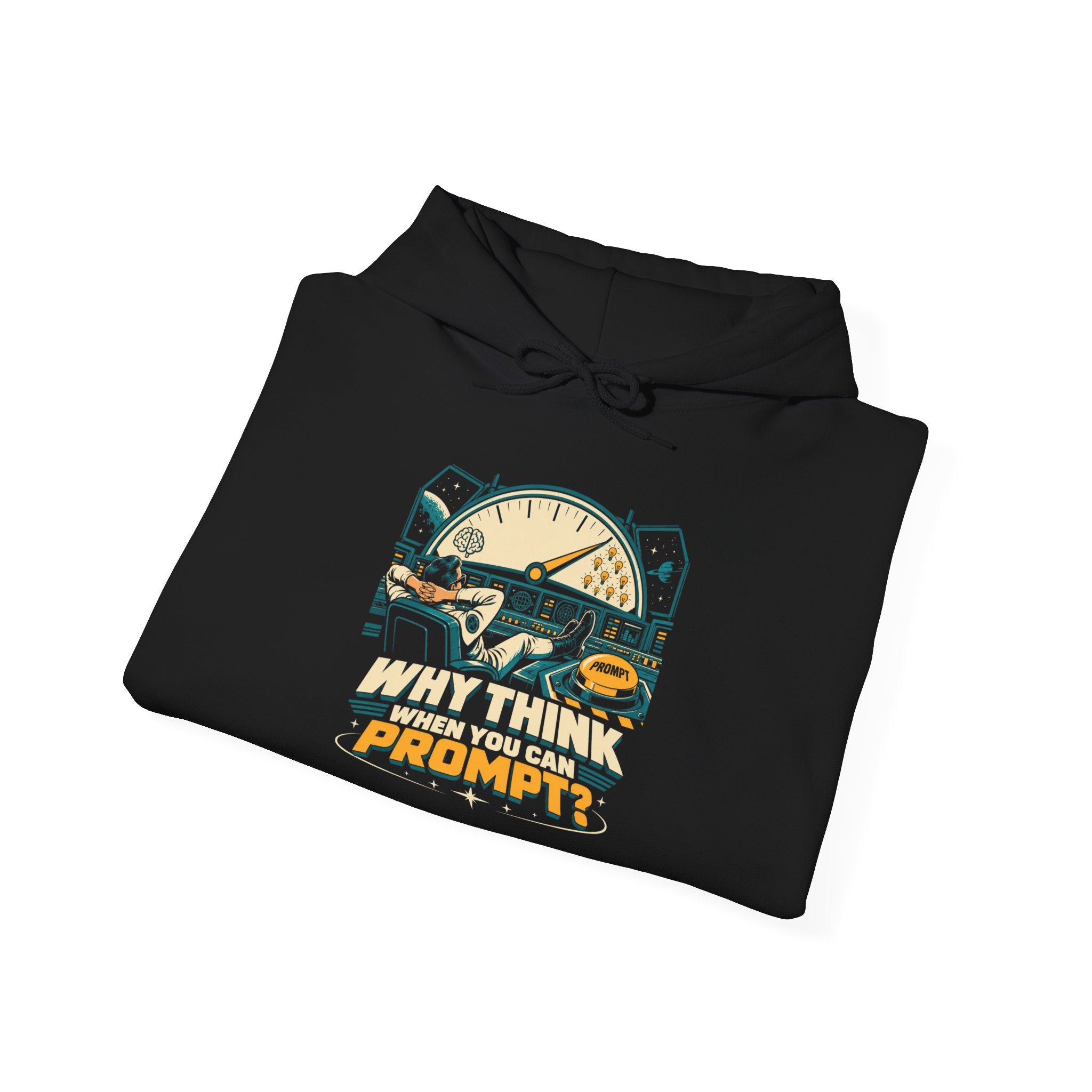 Prompt Mission Control hoodie in Black, folded