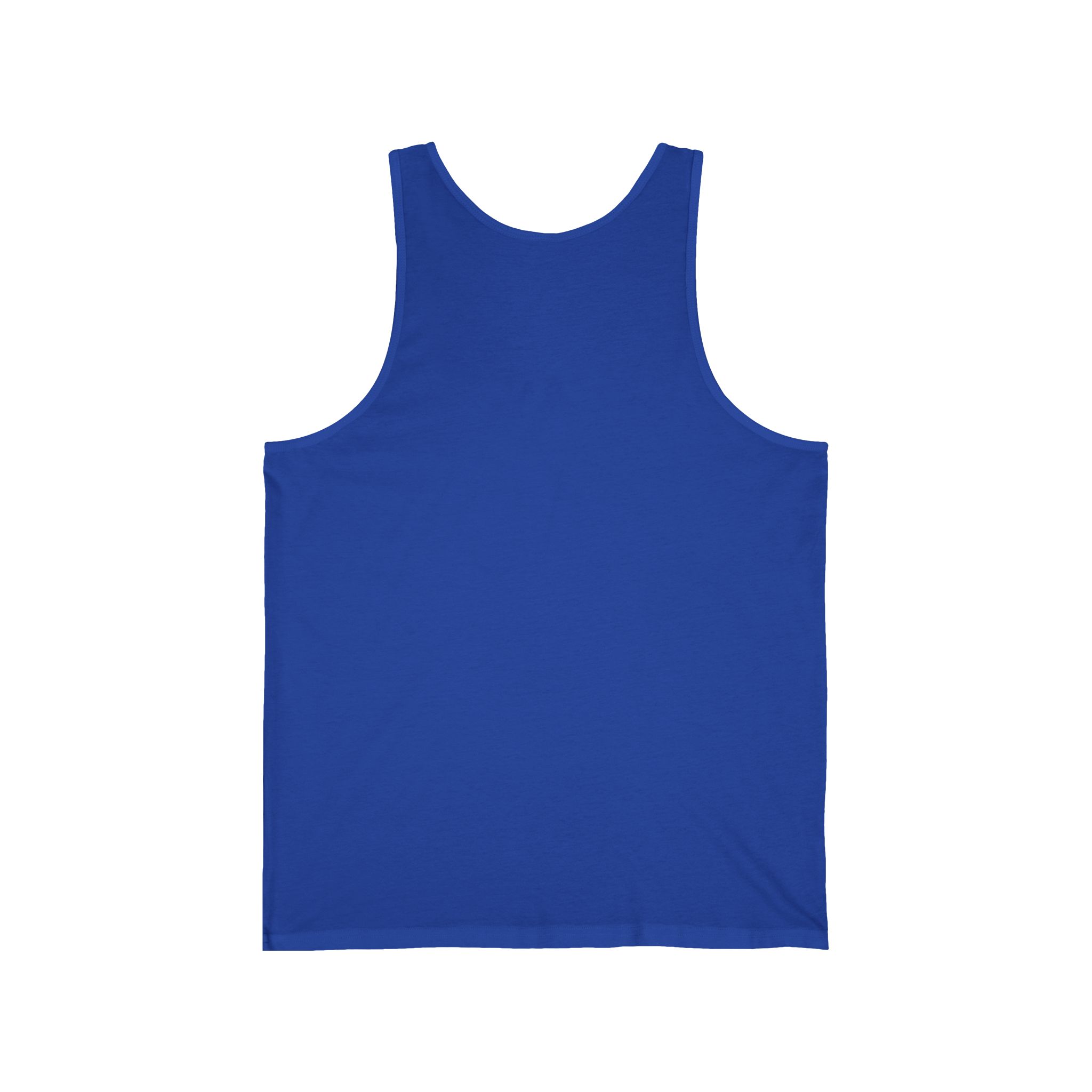 The Original Save Icon unisex tank in True Royal, back view