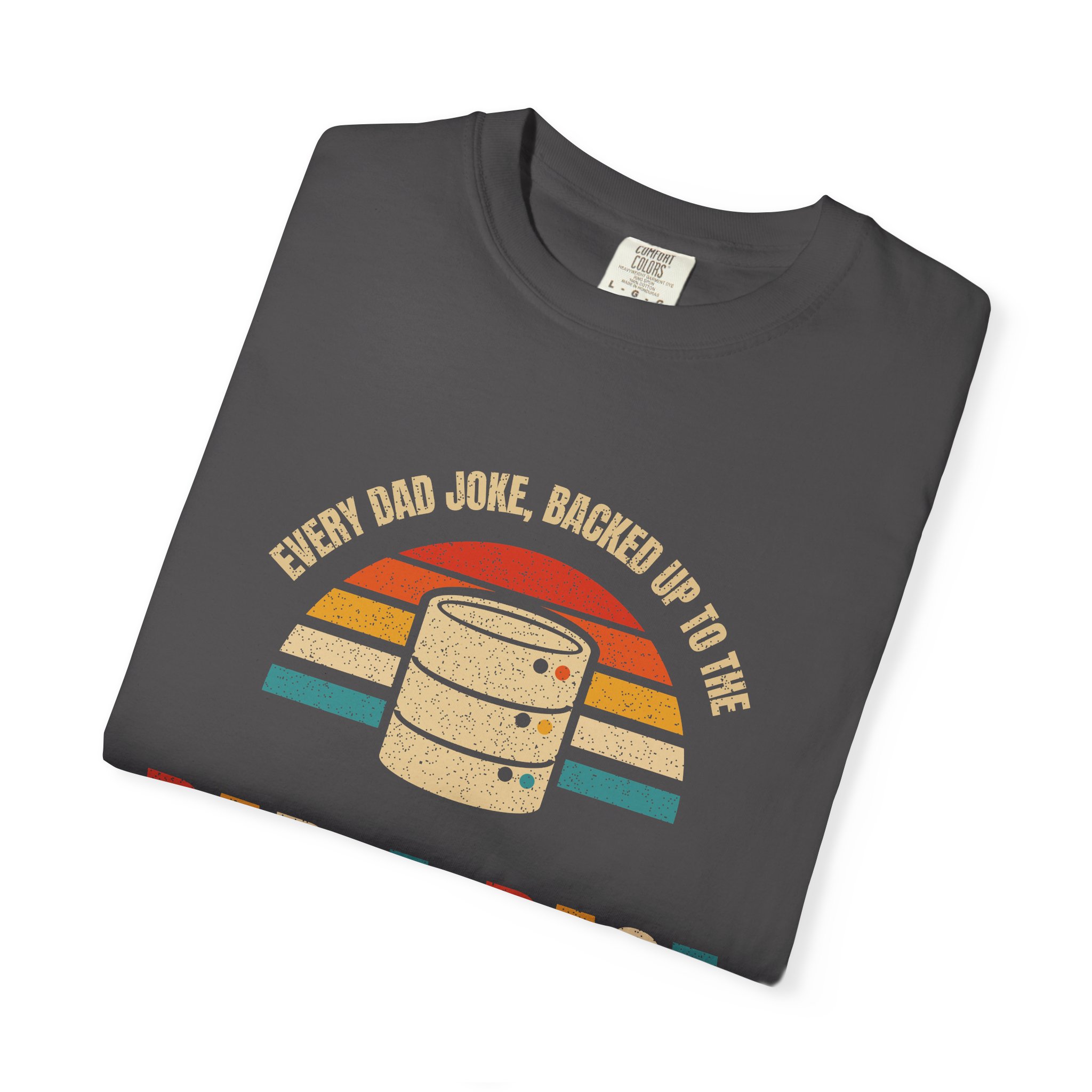Dad-a-Base T-shirt in Graphite, folded