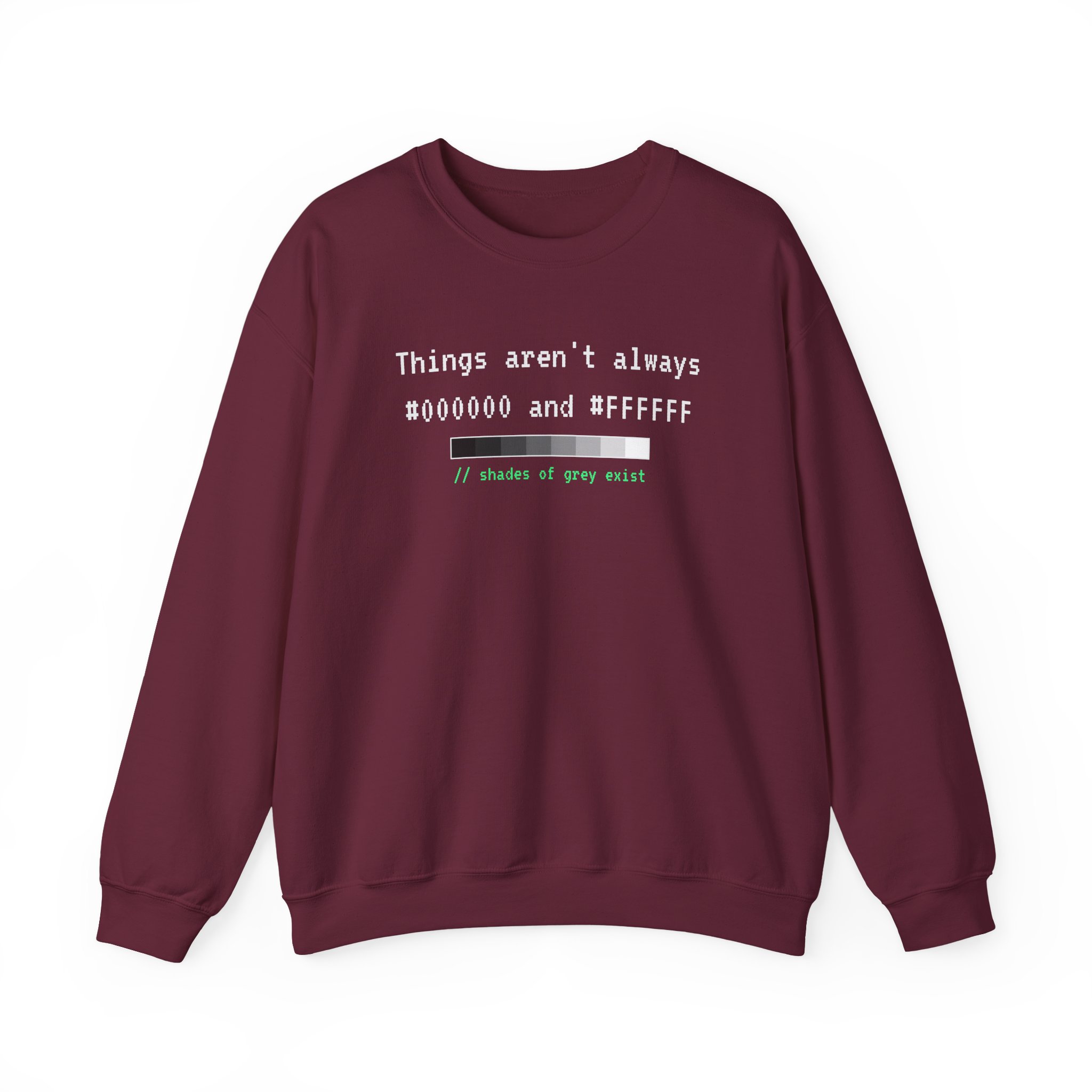 Shades of Grey Exist crewneck sweatshirt in Maroon, front view
