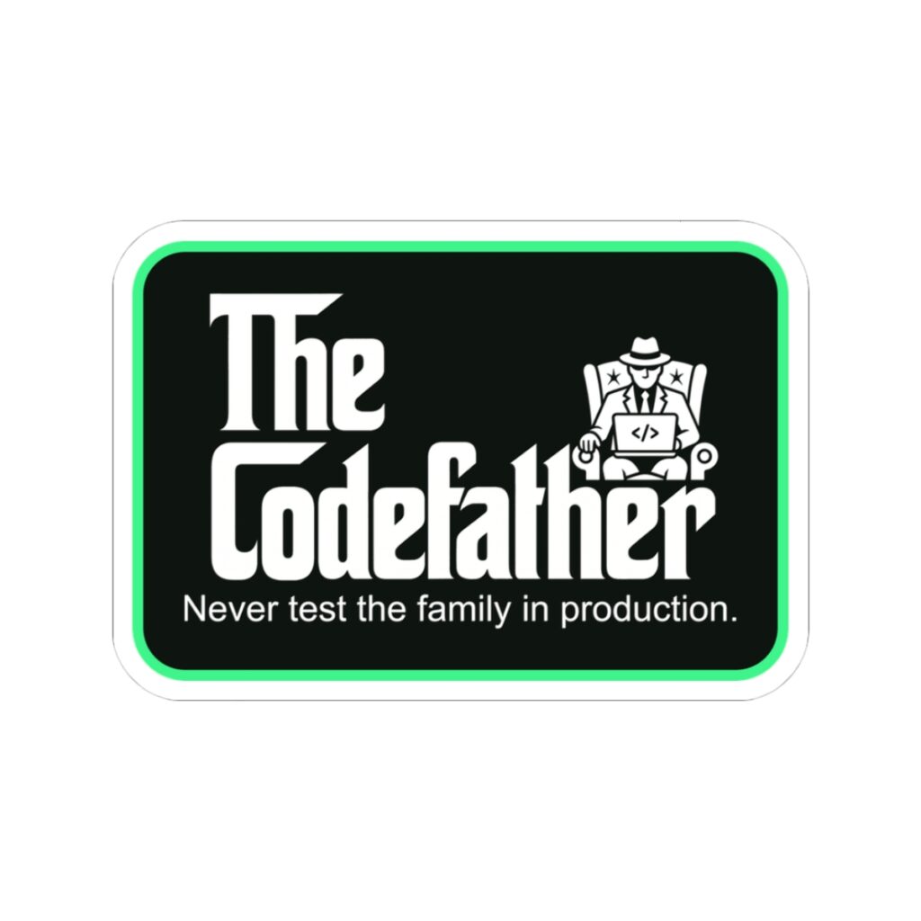 The Codefather sticker, 3 inch, front view