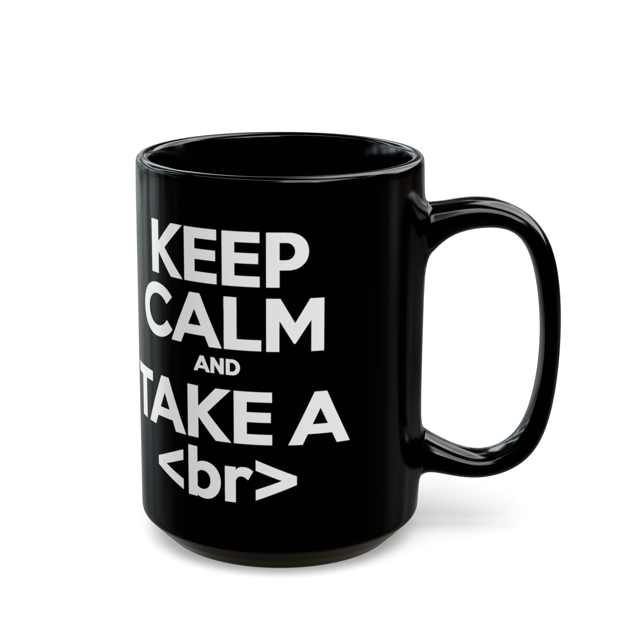 Keep Calm and Take a Break black mug, 15 oz, right side