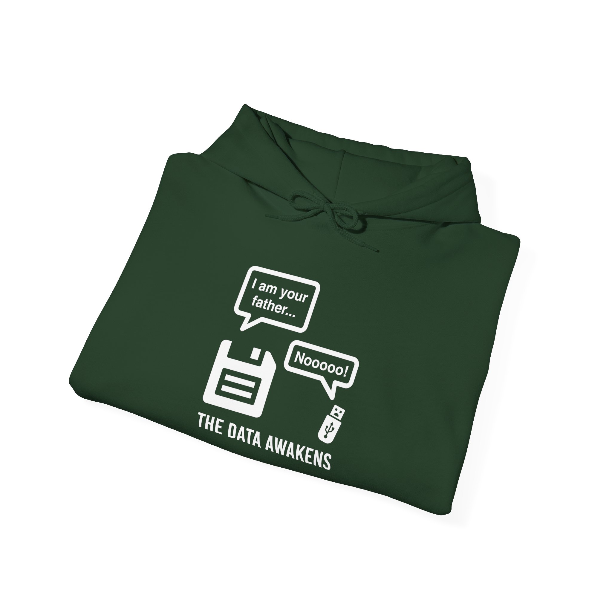 The Data Awakens hoodie in Forest Green, folded