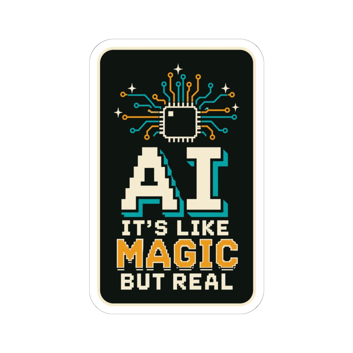 AI Magic Chip sticker, 6 inch, front view