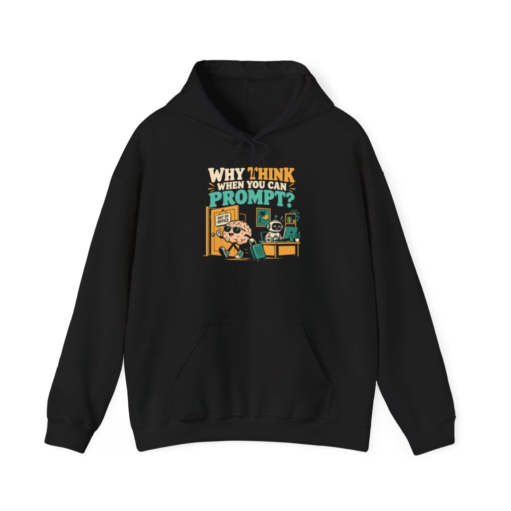 Prompt Out of Office hoodie in Black, front view