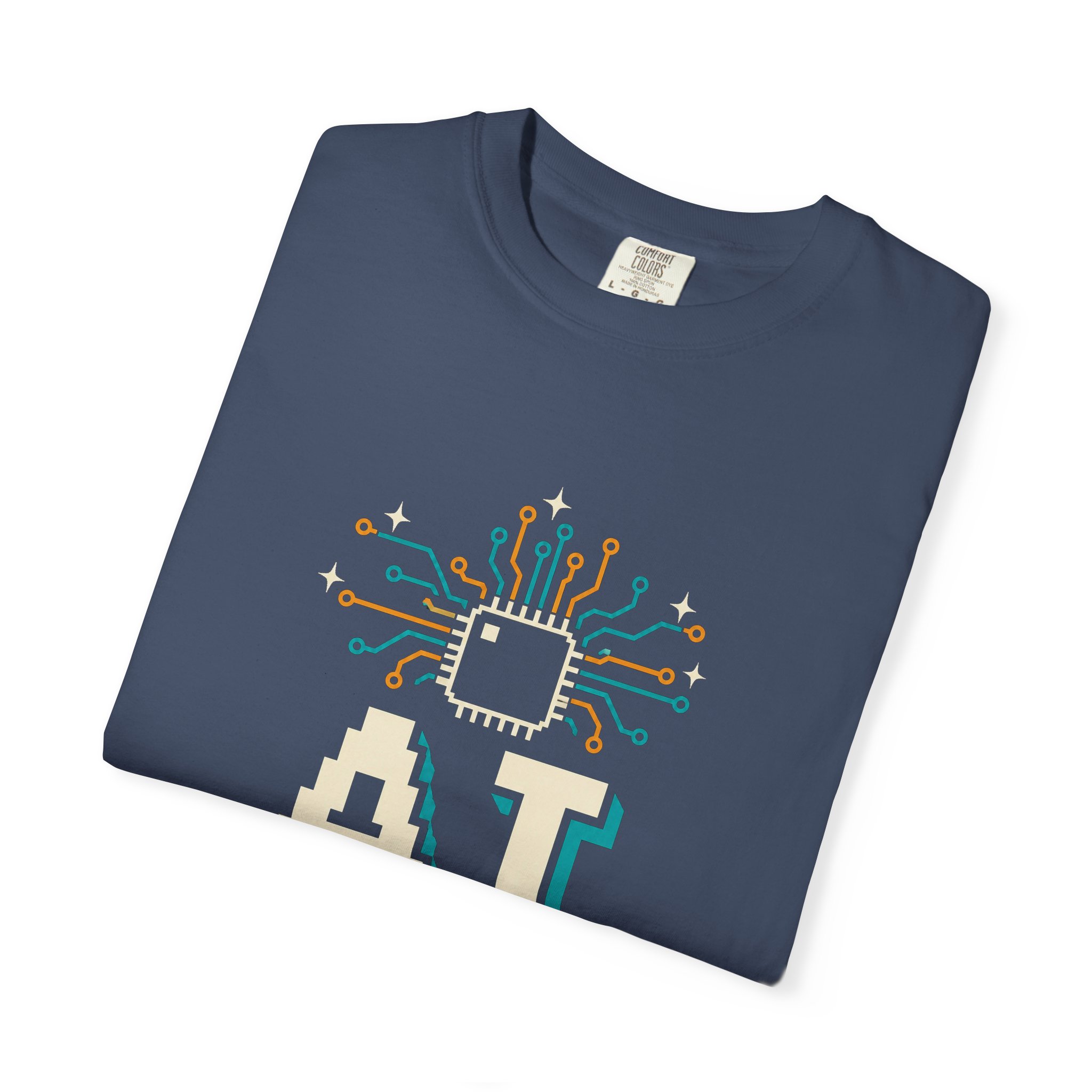 AI Magic Chip T-shirt in Midnight, folded