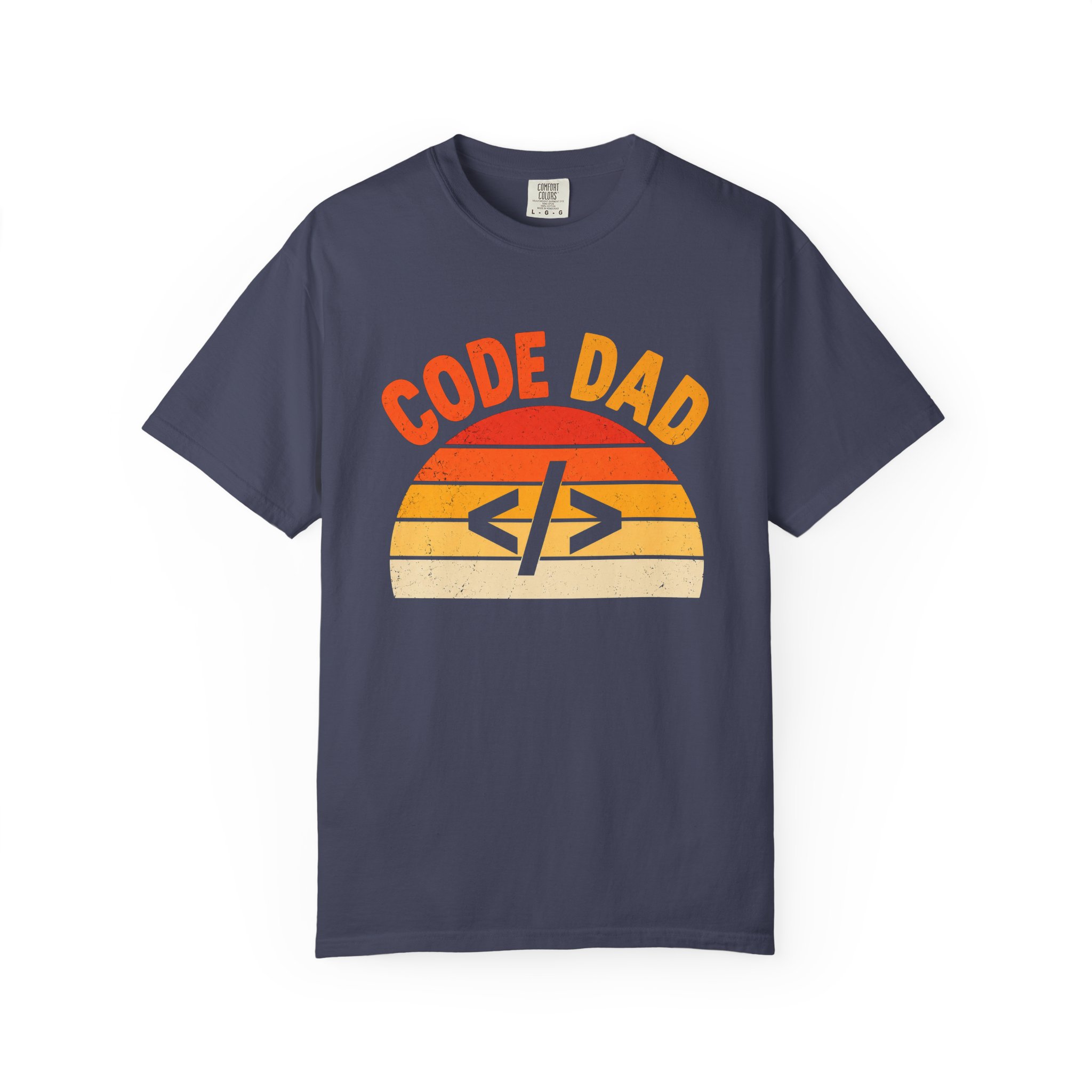Code Dad T-shirt in Denim, front view