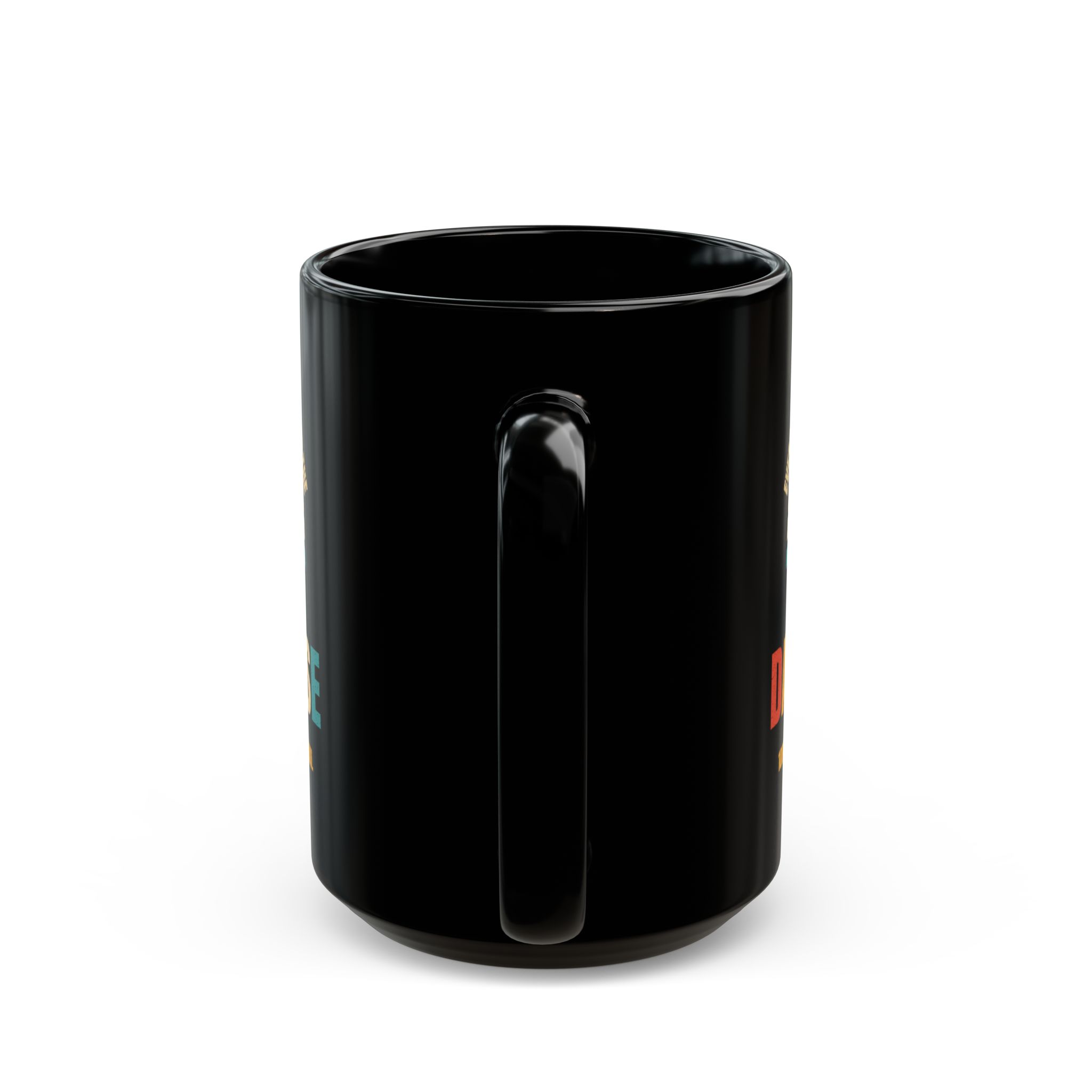Dad-a-Base black mug, 15 oz, back view
