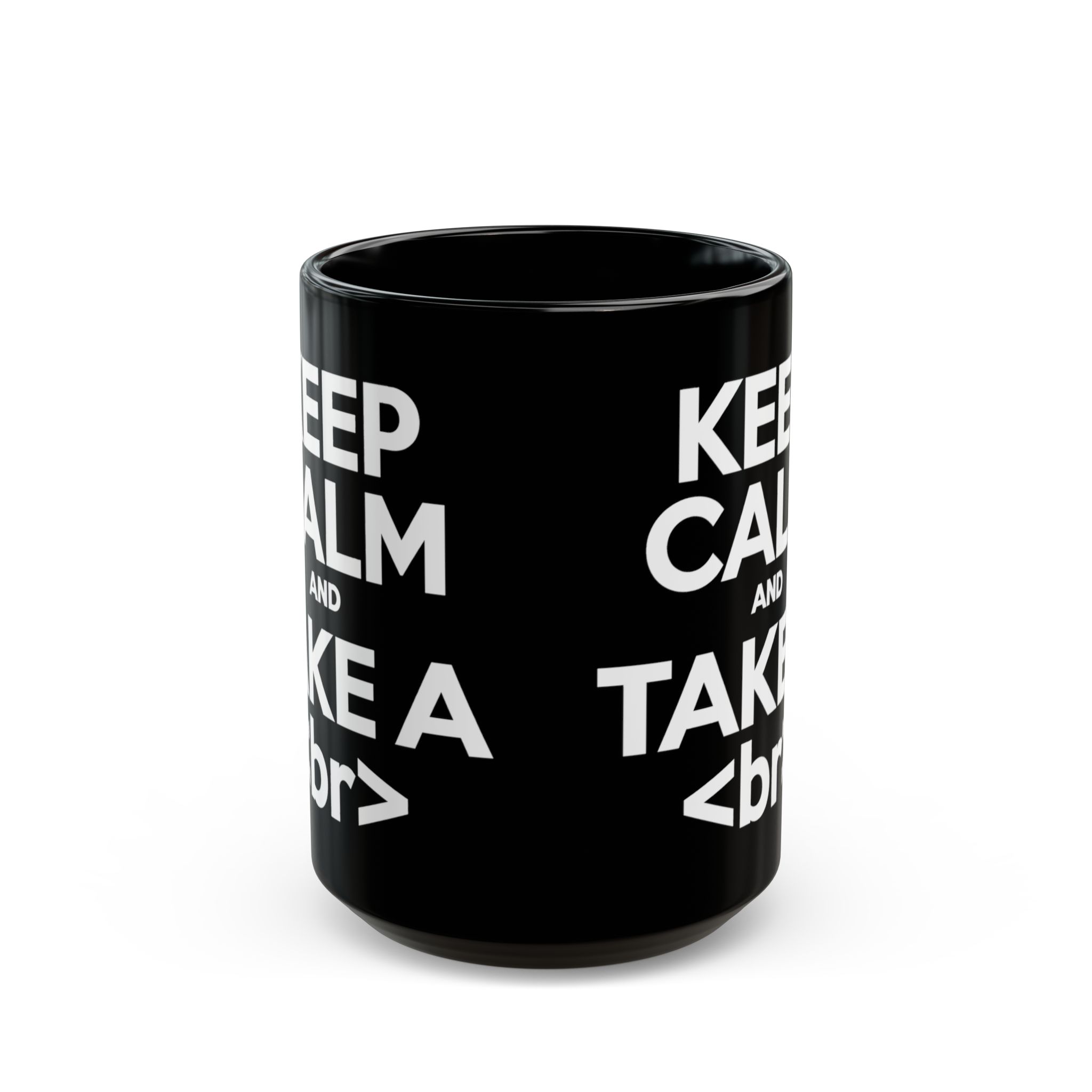 Keep Calm and Take a Break black mug, 15 oz, front view