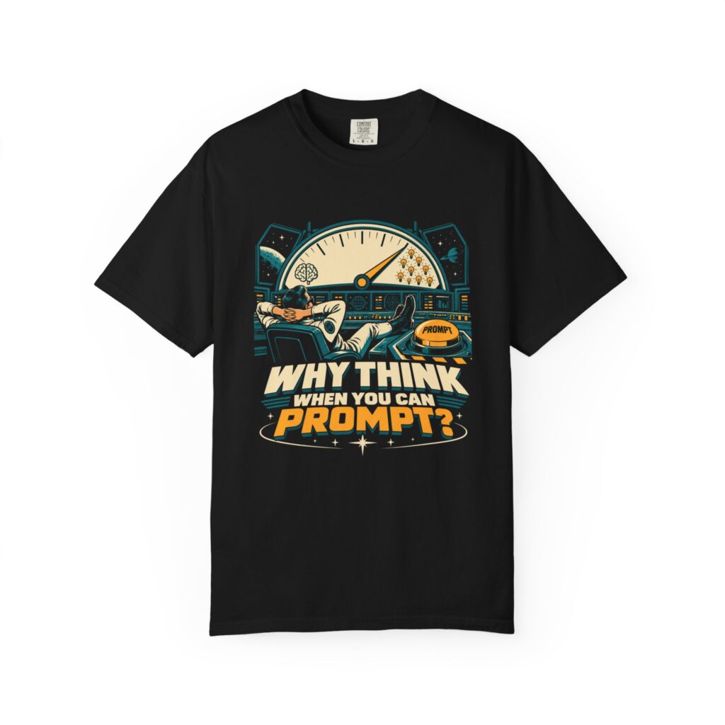 Prompt Mission Control T-shirt in Black, front view