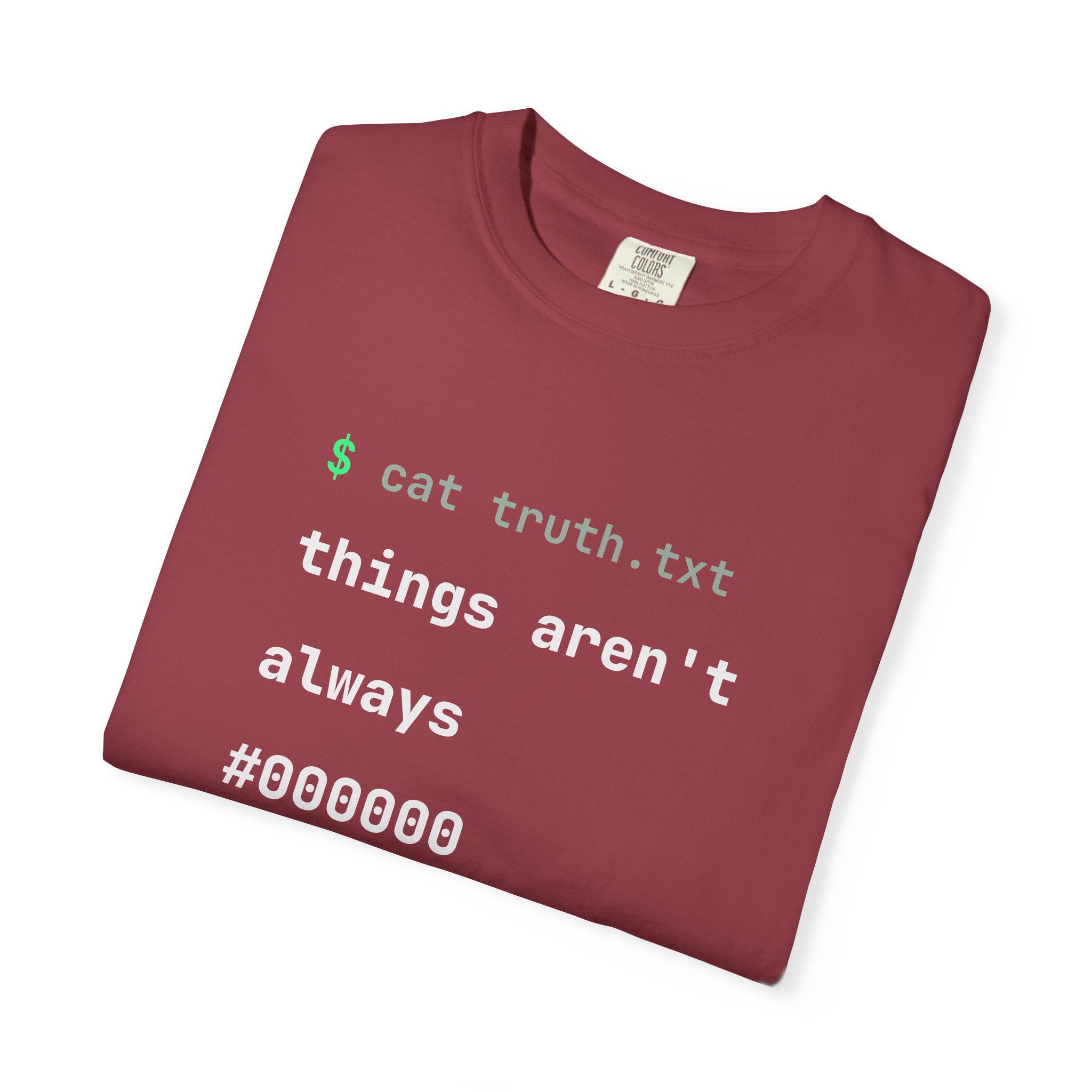 cat truth.txt T-shirt in Chili, folded