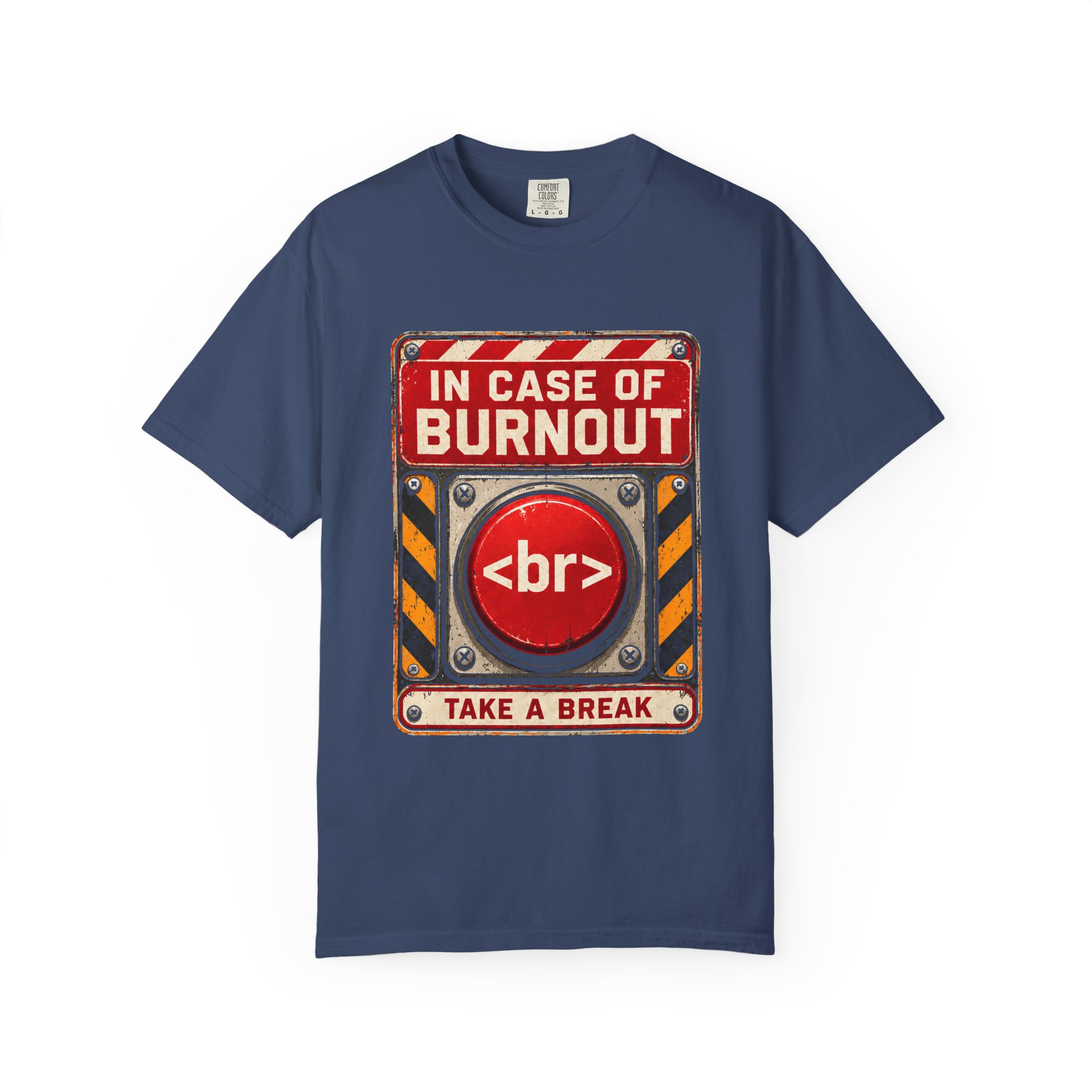 In Case of Burnout T-shirt in China Blue, front view