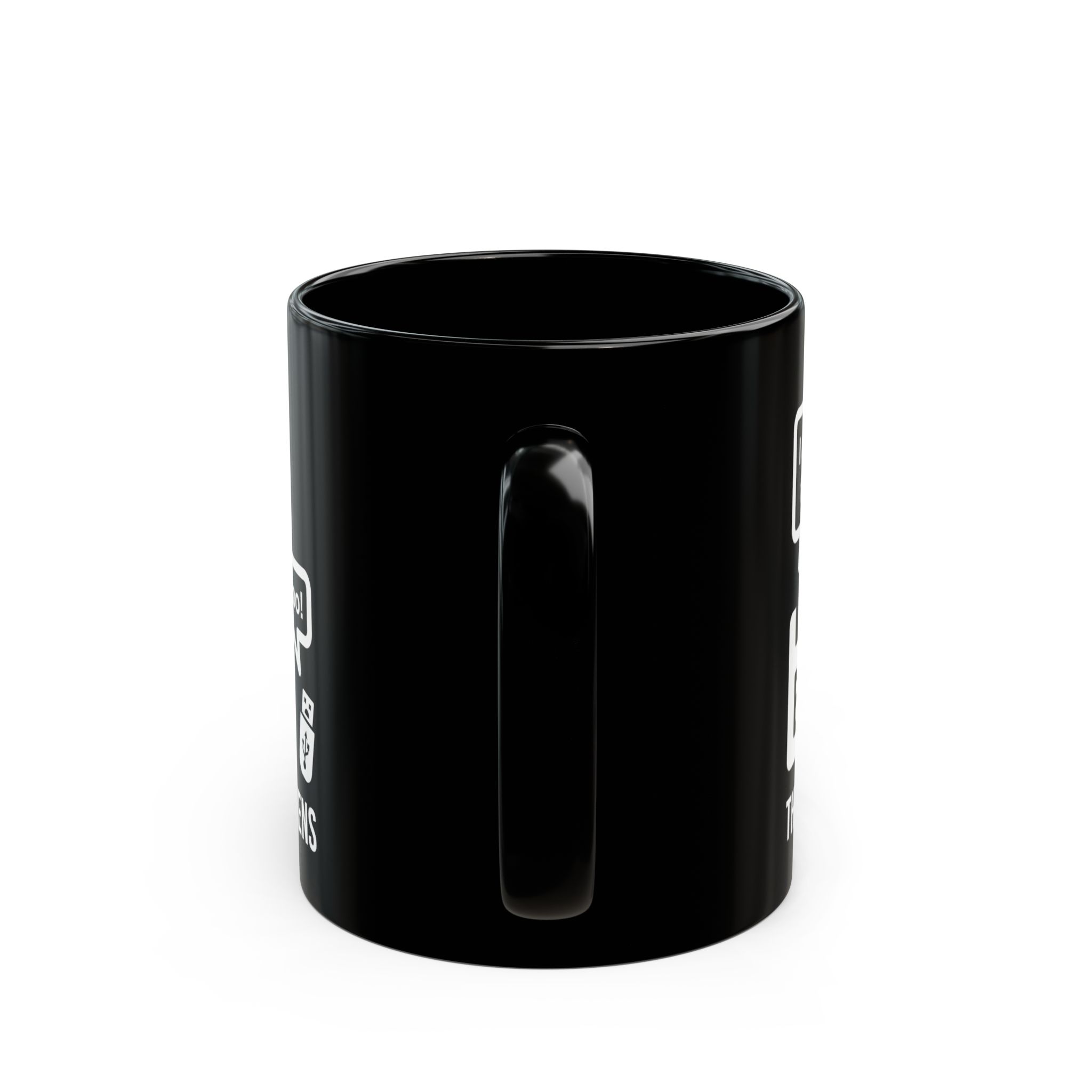 The Data Awakens black mug, 11 oz, back view