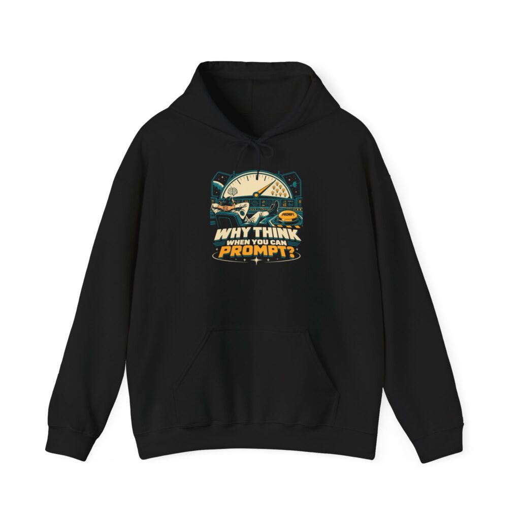 Prompt Mission Control hoodie in Black, front view