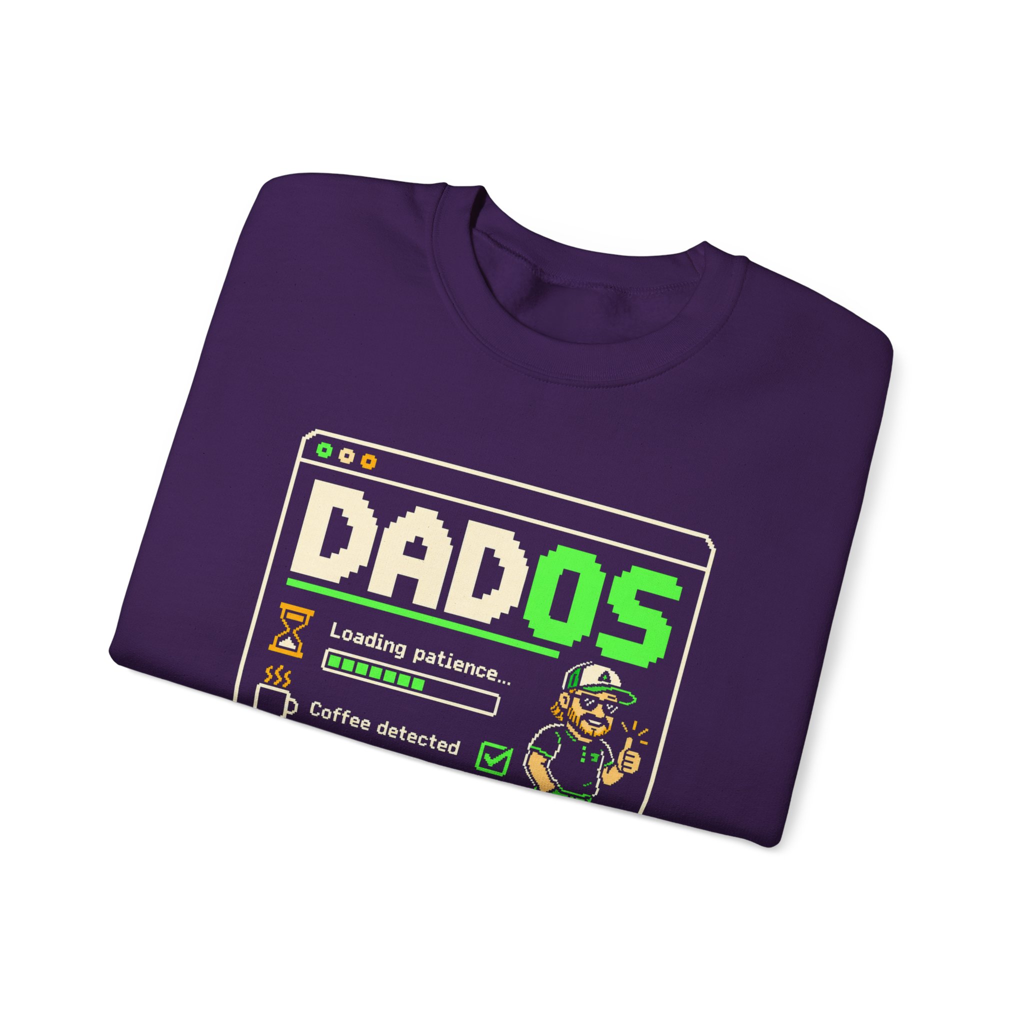 DadOS crewneck sweatshirt in Purple, folded