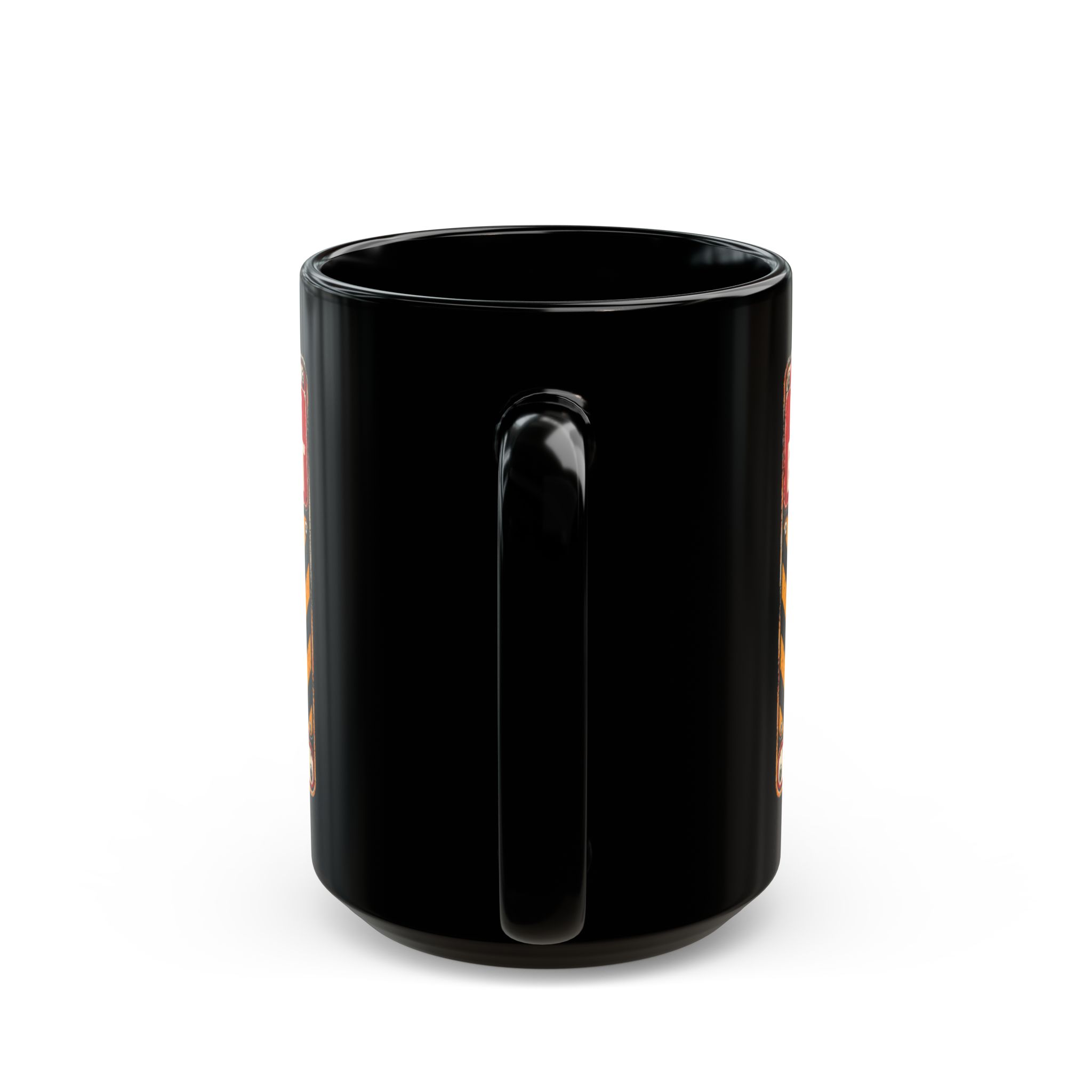 In Case of Burnout black mug, 15 oz, back view